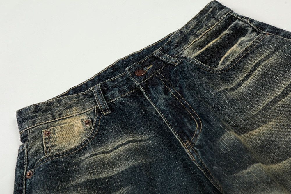 Vintage Men's casual distressed vintage gradient washed denim jeans Size US 32 / EU 48 - 3 Thumbnail