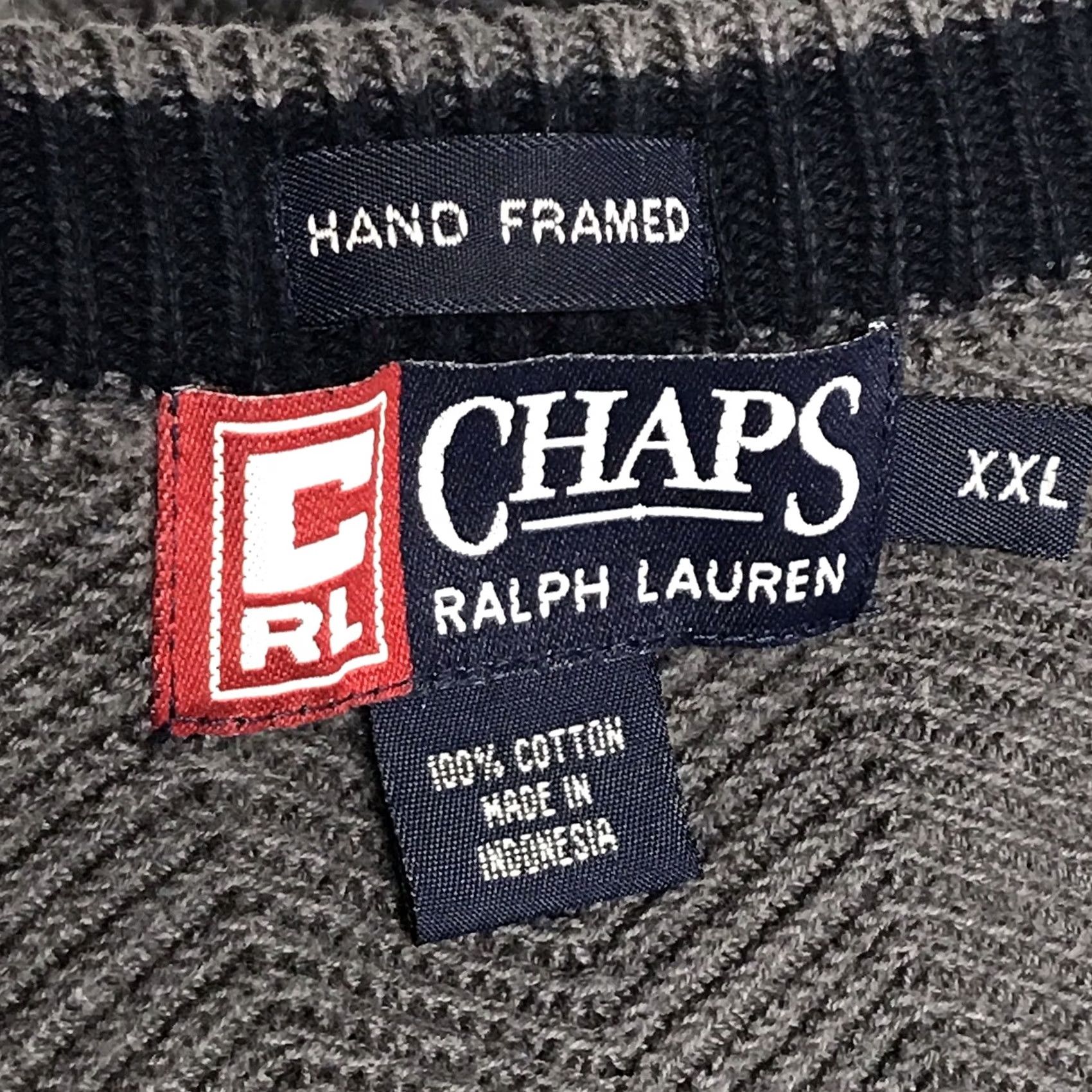 Ralph Lauren VINTAGE Ralph Lauren Chaps Men Gray Hand Framed Herringbone Crewneck Sweater 2XL Size US XXL / EU 58 / 5 - 2 Thumbnail