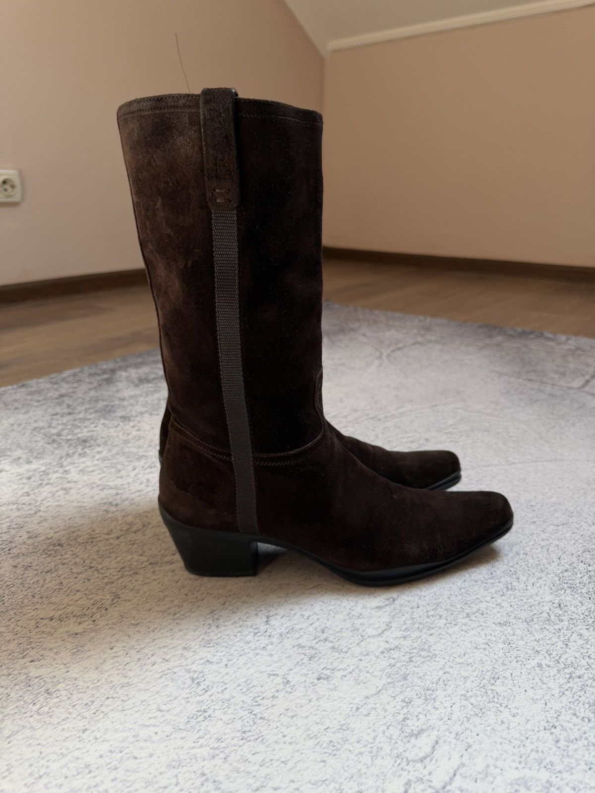 Prada 90s Prada Cowboy Western Suede Brown Boots(Guidi,CCP Style) Size US 7.5 / EU 40-41 - 7 Thumbnail