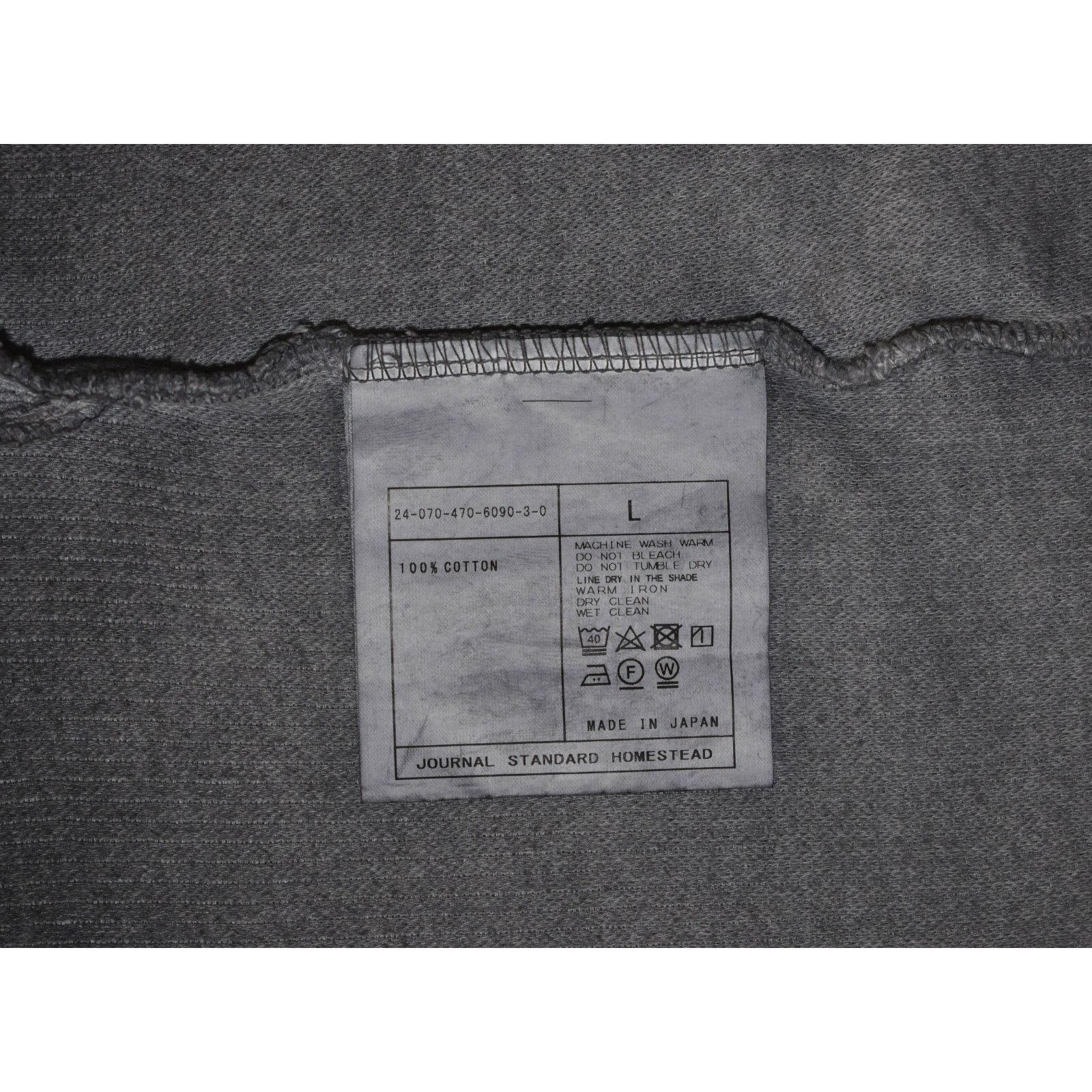 J.S. Homestead J.S. HOMESTEAD Grey Vintage Wash Cotton Sweatshirt Size L Size US L / EU 52-54 / 3 - 4 Thumbnail