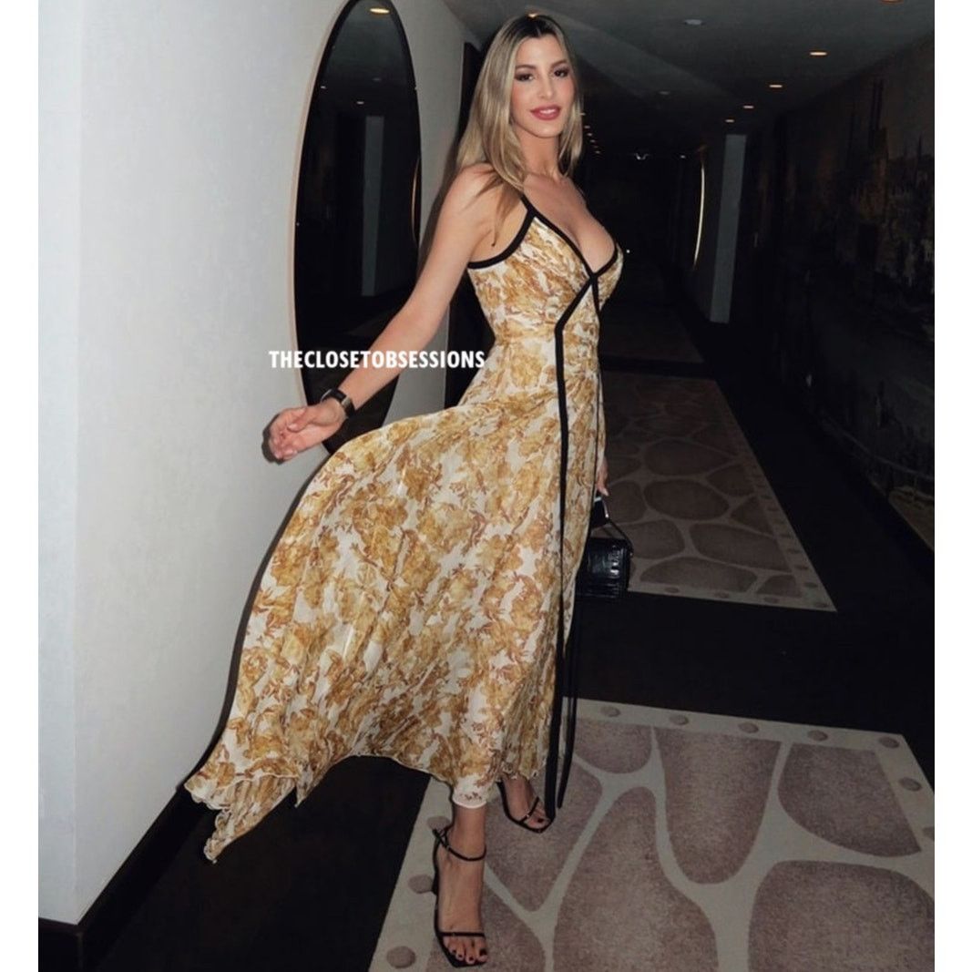 Zara ZARA Printed Yellow Viscose Maxi Dress NWT Size M / US 6-8 / IT 42-44 - 21 Thumbnail