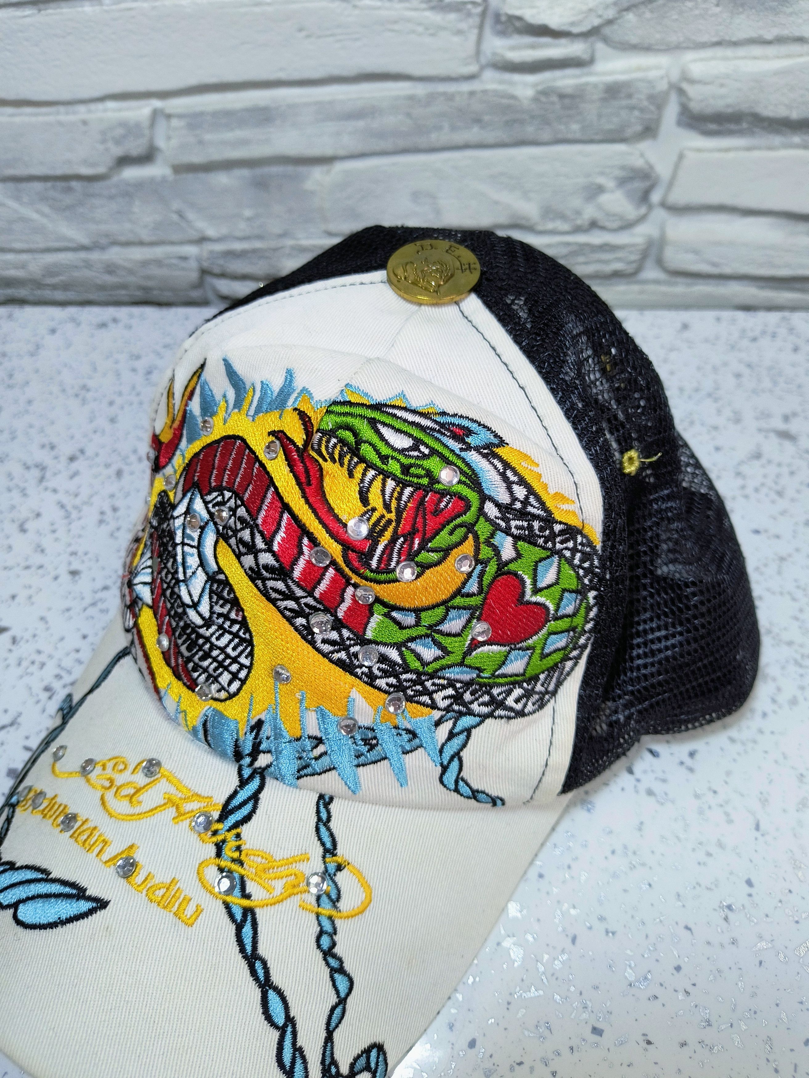 Christian Audigier × Ed Hardy Ed Hardy Snake Flame Trucker Cap Size ONE SIZE - 5 Thumbnail