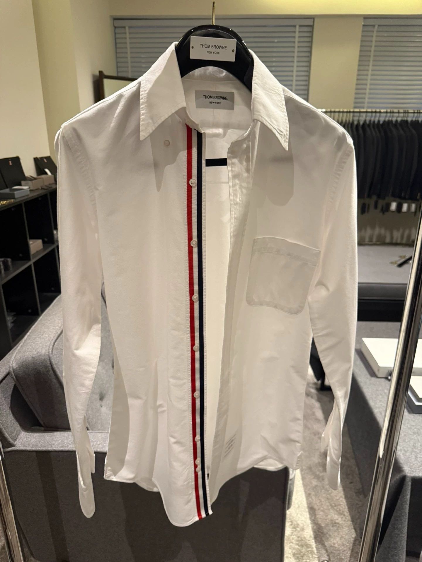 Thom Browne Thom Browne 3-Color Placket Oxford Shirt Size 1 White Size US S / EU 44-46 / 1 - 1 Thumbnail