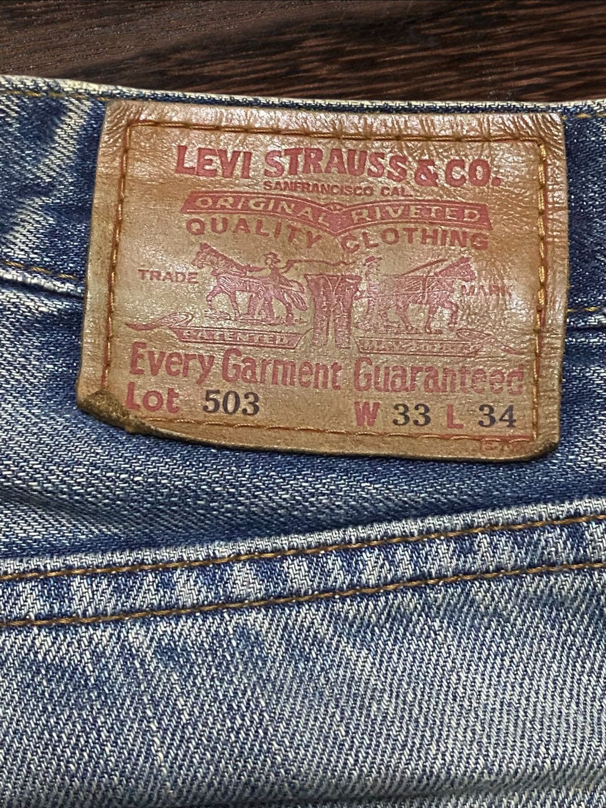 Levi's Vintage Levis 503 80s mud wash Distressed Baggy Jeans Size US 33 - 15 Thumbnail