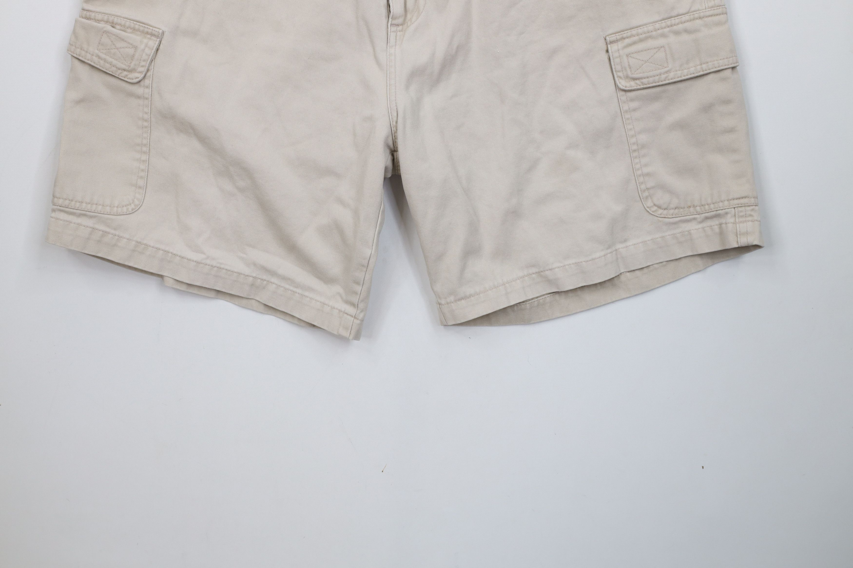 Vintage Vintage 90s Streetwear Above Knee Cargo Shorts Beige Cotton Size US 36 / EU 52 - 4 Thumbnail
