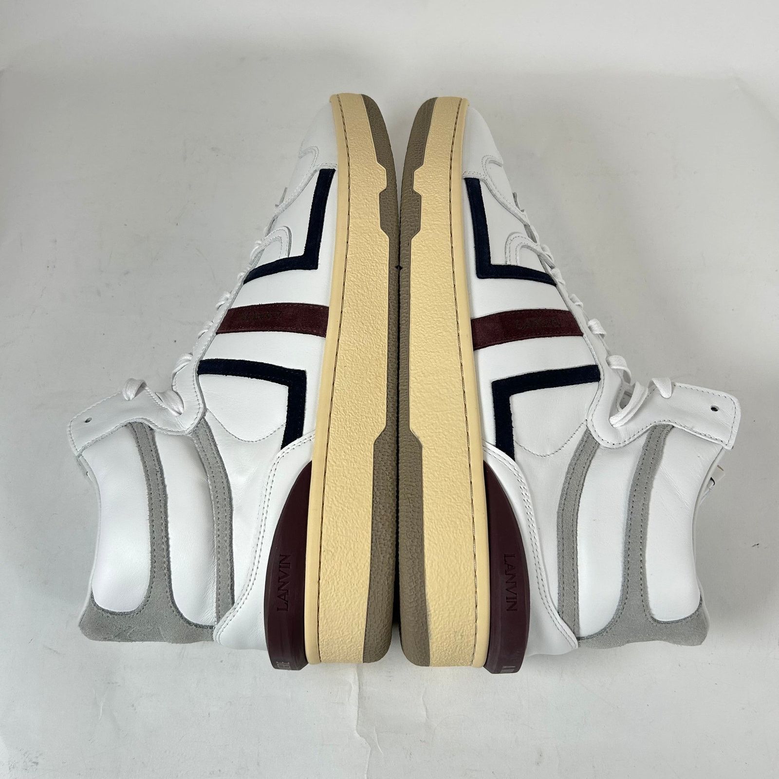 A Ma Maniere × Lanvin Lanvin x A Ma Maniere White/Maroon Clay High-Top Sneaker Size US 11 / EU 44 - 5 Thumbnail