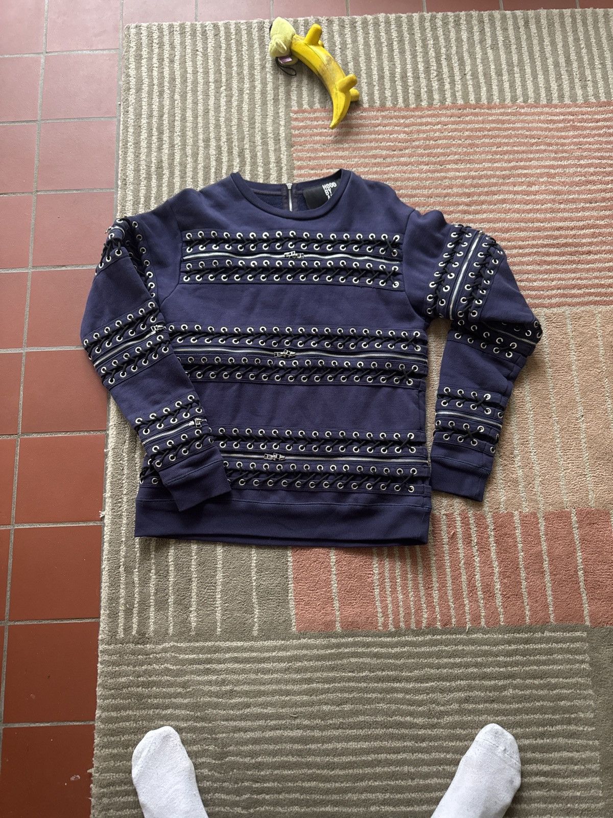 Hood By Air Hood By Air Laced-up Navy Sweatshirt Size Medium Size US M / EU 48-50 / 2 - 1 Thumbnail