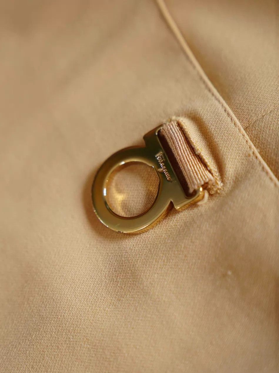 Salvatore Ferragamo Ferragamo Vintage Milk Tea Wool Horsebit Dress 40 (S/M) Size S / US 4 / IT 40 - 5 Thumbnail