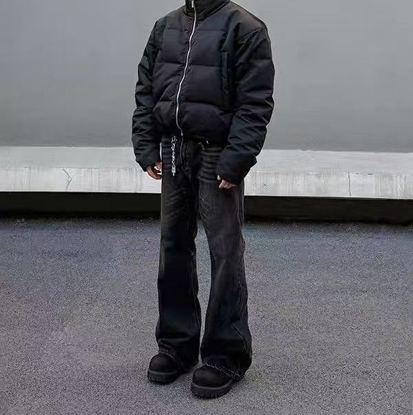 Japanese Brand × Vintage Street Vintage Aged Loose Micro Flare Black Jeans Size US 29 - 6 Thumbnail