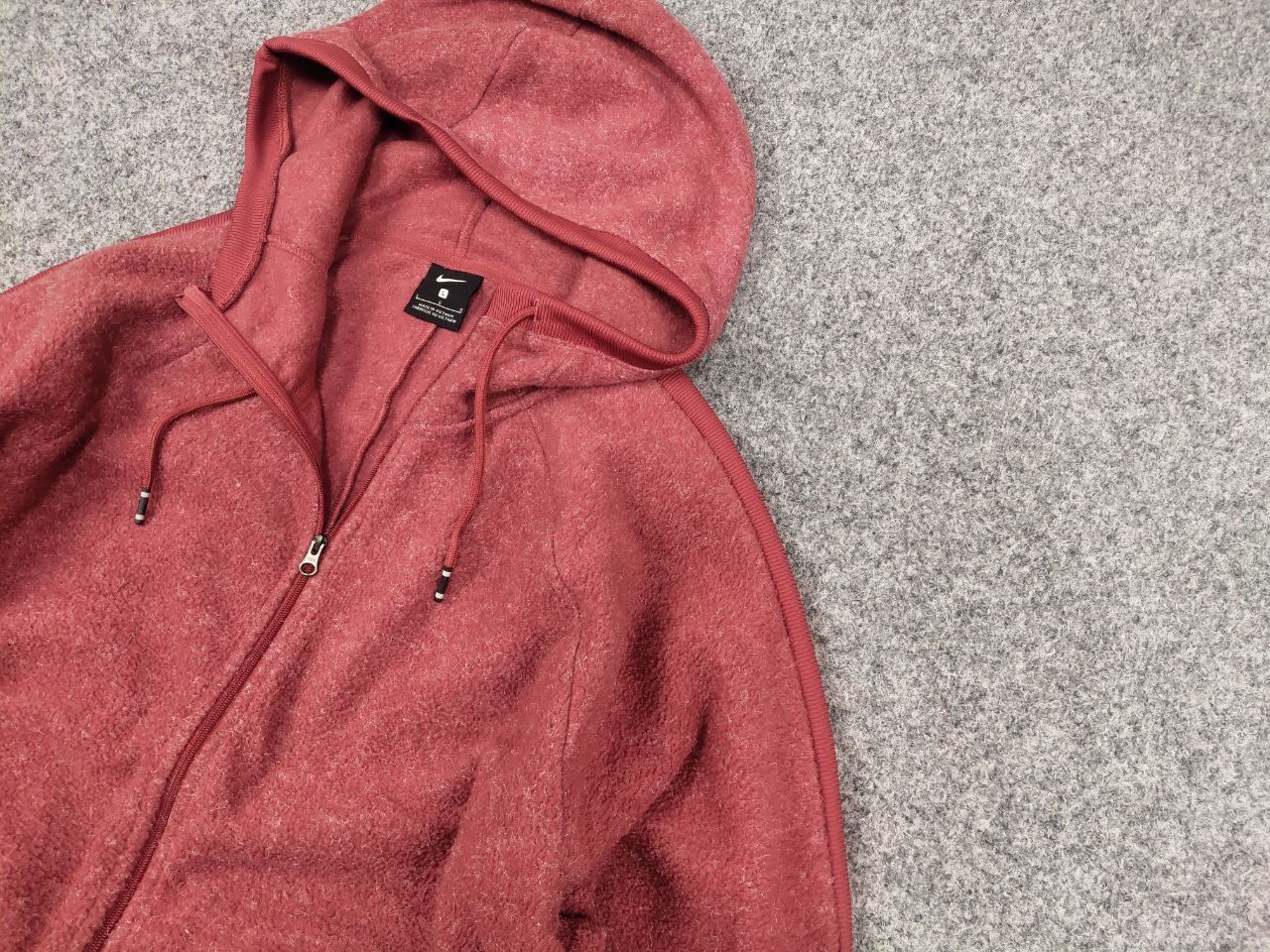 Nike Nike Fleece womens oversized zip-up burgundy Hoodie Size L / US 10 / IT 46 - 4 Thumbnail