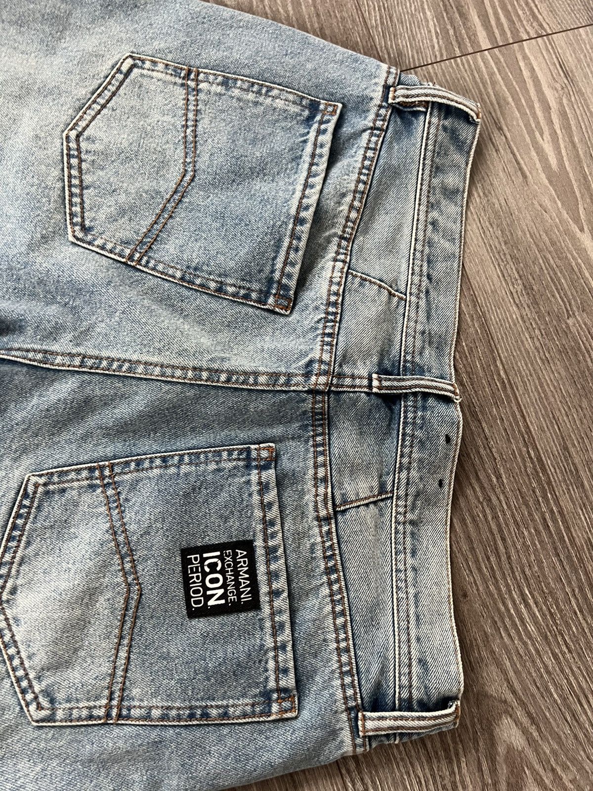 Armani Exchange × Designer ‼️Armani Excange J13 Icon Period Box Logo Denim Jeans‼️ Size US 33 - 10 Thumbnail
