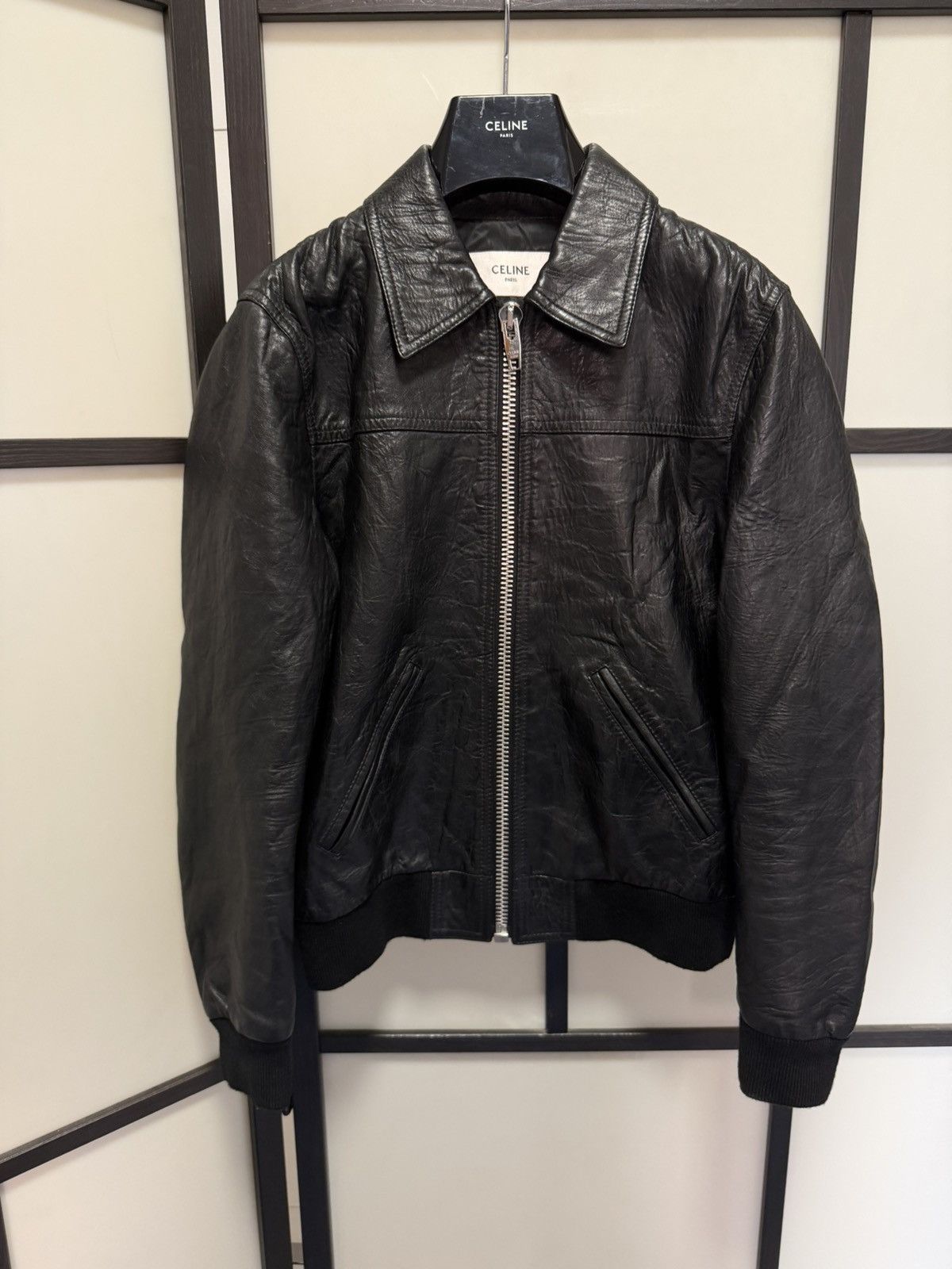 Celine UNRELEASED - SS24 Crystal Logo Lamb Blouson Size US S / EU 44-46 / 1 - 5 Thumbnail