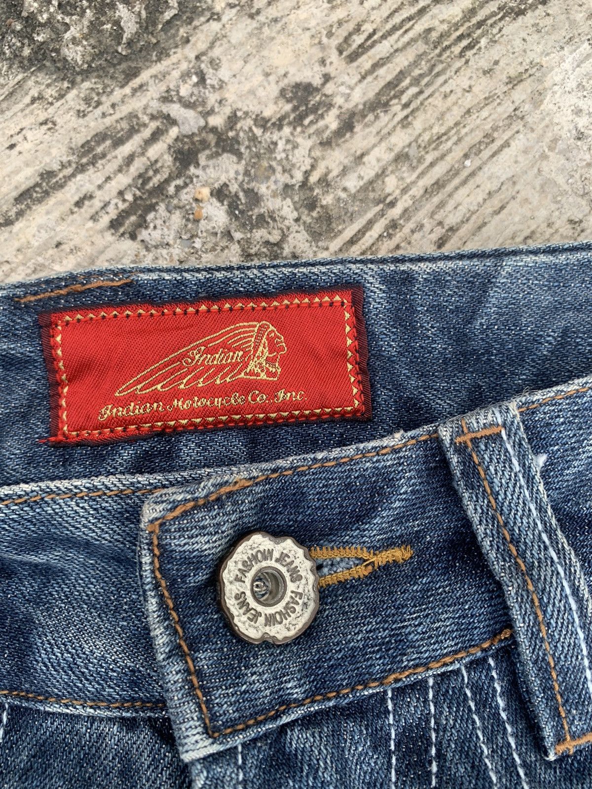 If Six Was Nine × Indian Motorcycle × Le Grande Bleu (L.G.B.) Indian motercycles jeans Size 27" / US 4 / IT 40 - 21 Thumbnail