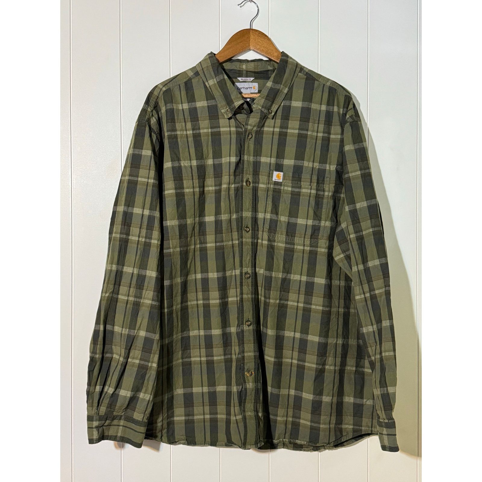 Carhartt Carhartt Shirt Men's Size 2X Green Plaid Durable Long-Sleeve Size US XXL / EU 58 / 5 - 3 Thumbnail