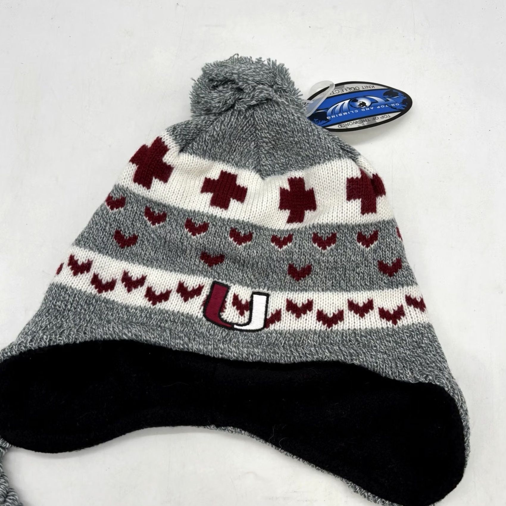 Top Of The World VINTAGE UMass Lowell River Hawks Beanie OSFA Pom Knit Hat Cuffed Tassels NCAAA NWT Top of the World Men Knit Hat Gray Beanie Size ONE SIZE - 2 Thumbnail