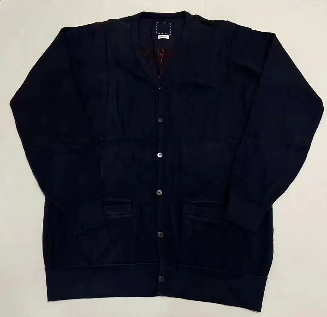 Visvim visvim 18ss spot long cardigan v-neck navy 2 cotton pile Size US M / EU 48-50 / 2 - 1 Thumbnail