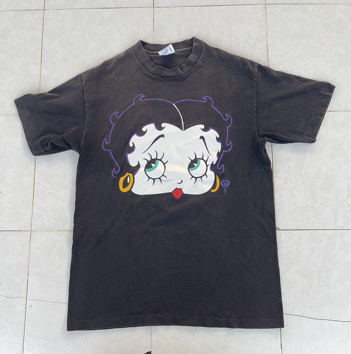 Vintage Vintage 1990's Betty Boop Got Silk Cartoon Sun Faded Tee Size US M / EU 48-50 / 2 - 7 Thumbnail