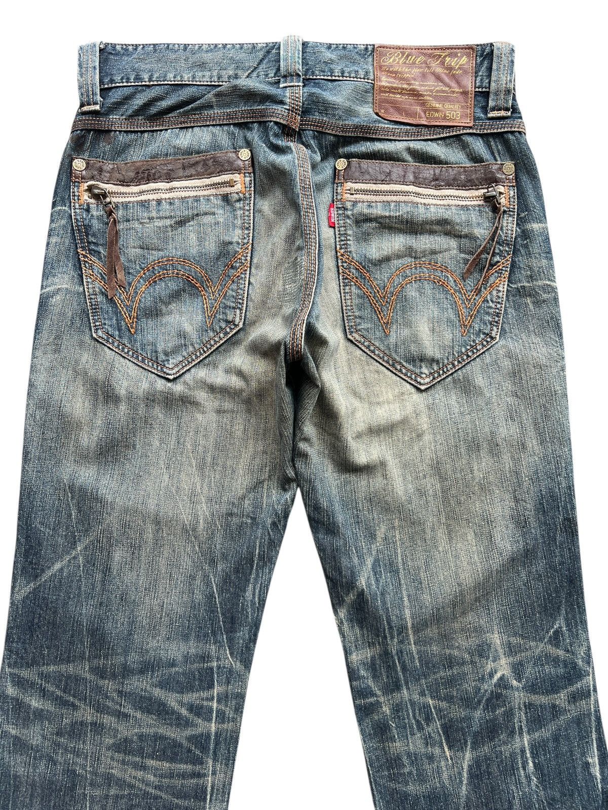 Edwin Vintage Edwin Function Distressed Mudwash Denim Jeans 33x32 Size US 33 - 5 Thumbnail