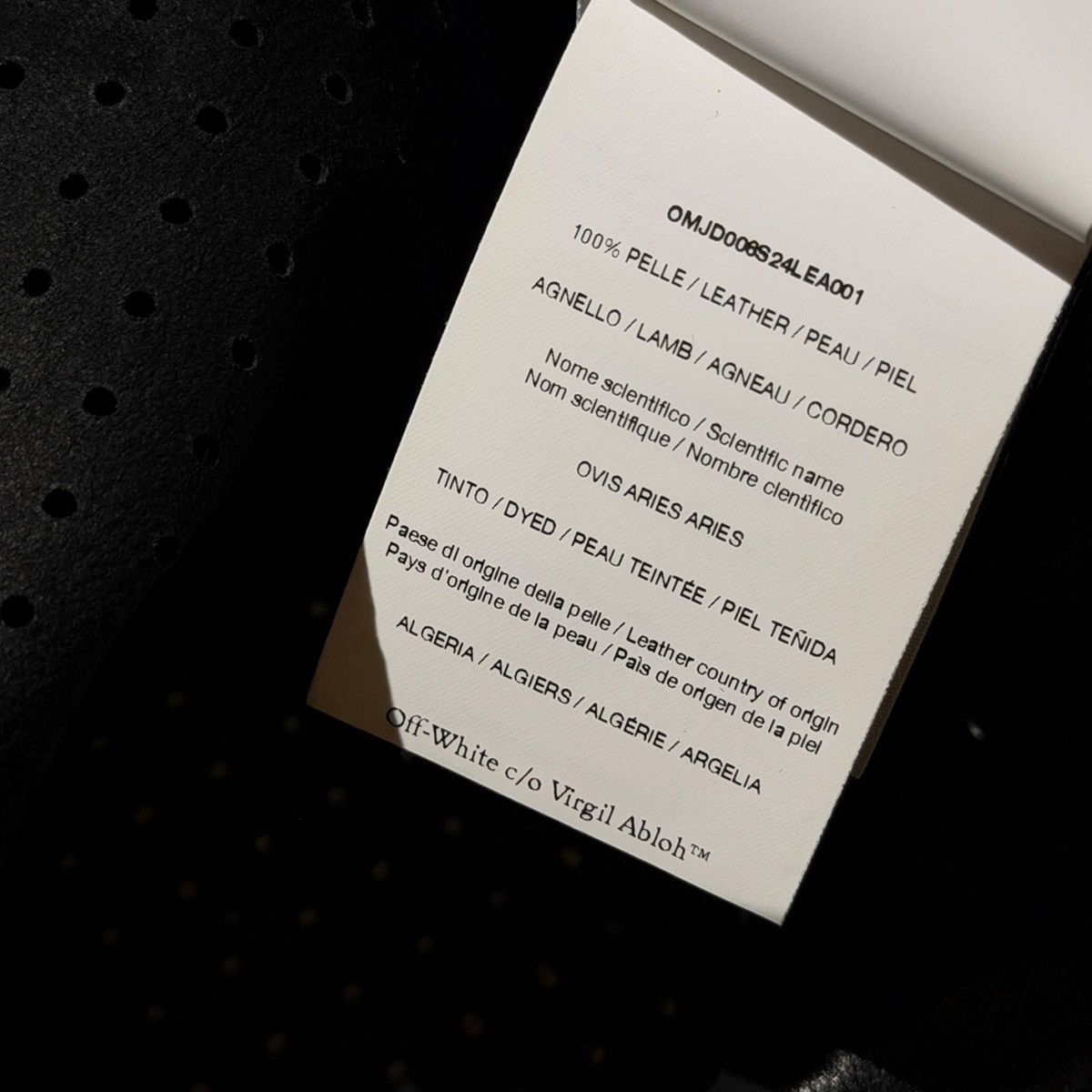 Off-White $2,800 natlover leather mesh jersey Size US XL / EU 56 / 4 - 9 Thumbnail