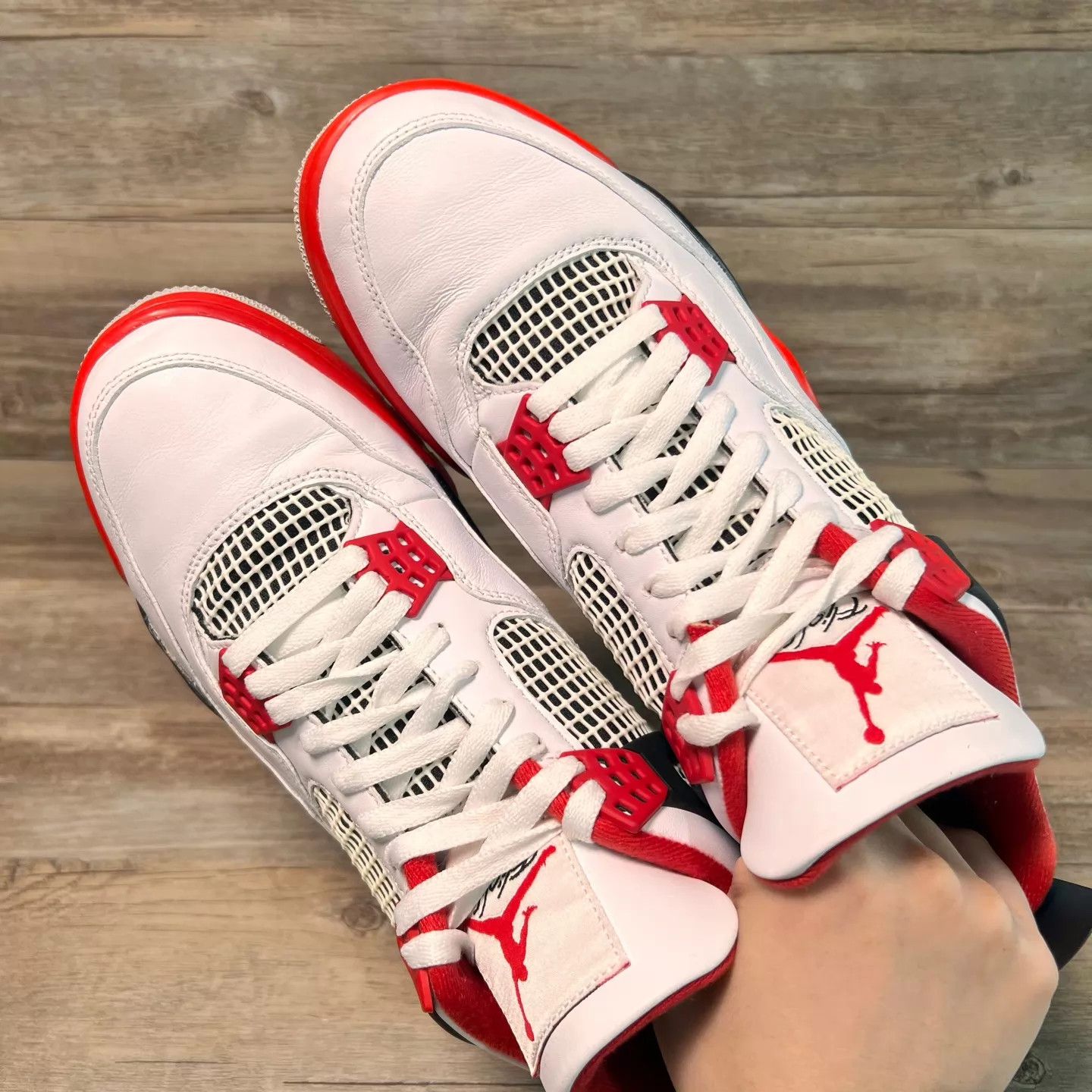 Nike AJ4 White/Red Flame 44.5 US 9.7/10 Size US 11.5 / EU 44-45 - 5 Thumbnail
