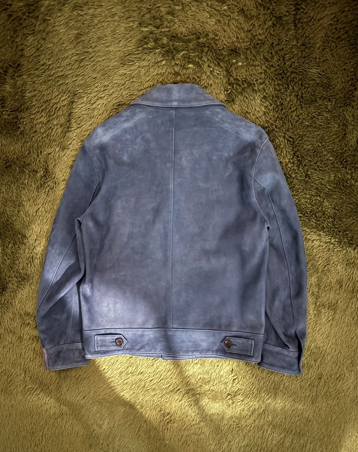 System [95] SYSTEM Lambskin Suede Trucker Leather Jacket Size US M / EU 48-50 / 2 - 8 Thumbnail