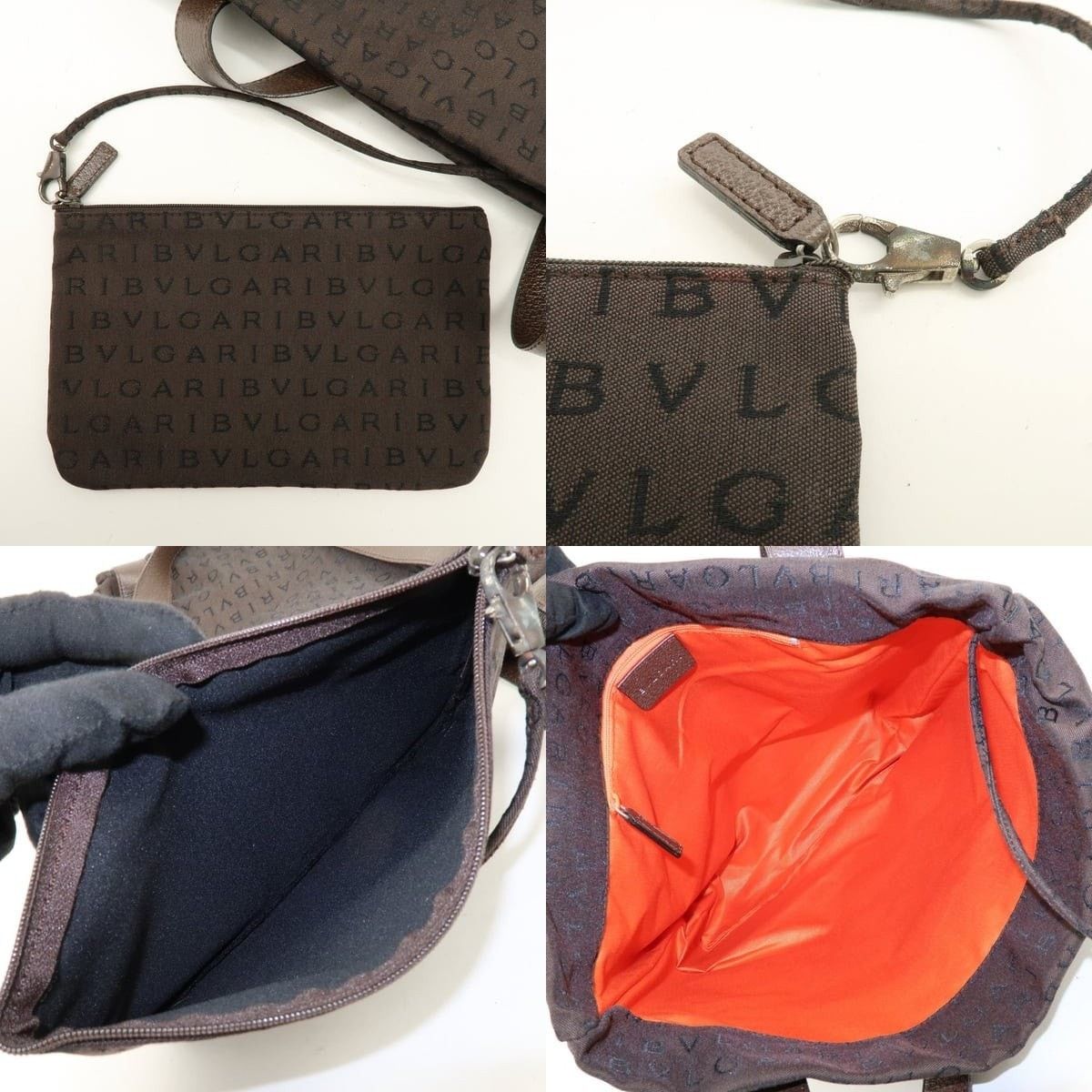 Bvlgari Bvlgari Logomania Canvas & Leather Tote Brown Size ONE SIZE - 7 Thumbnail