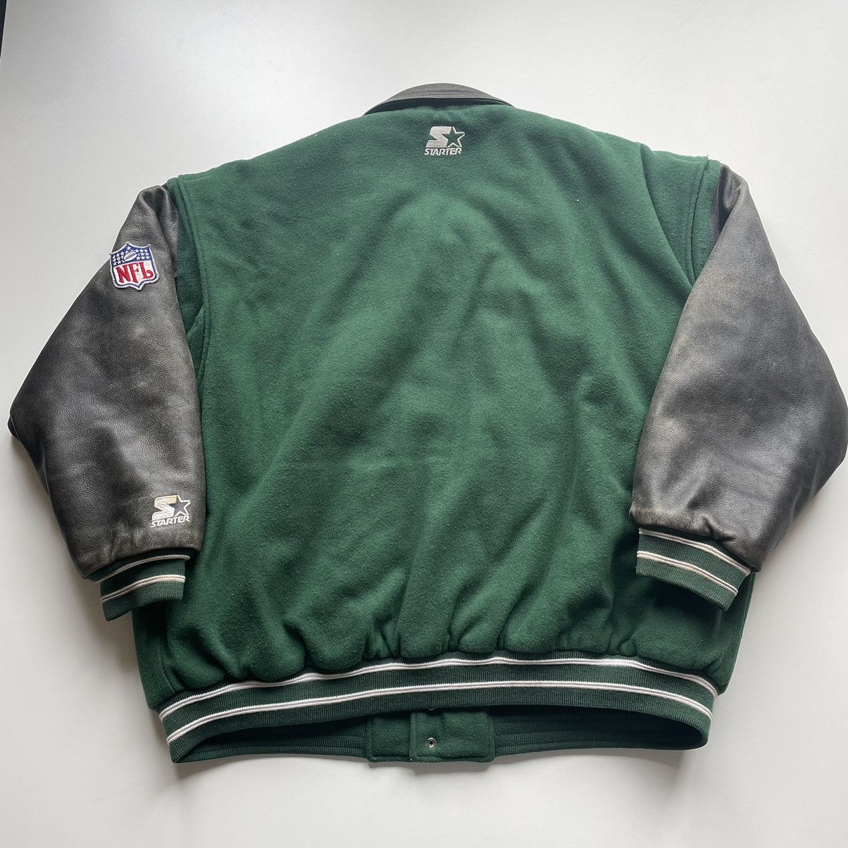 NFL × Starter × Vintage Vintage 90s New York Jets NFL Starter Varsity Jacket Rare XL Size US XL / EU 56 / 4 - 3 Thumbnail
