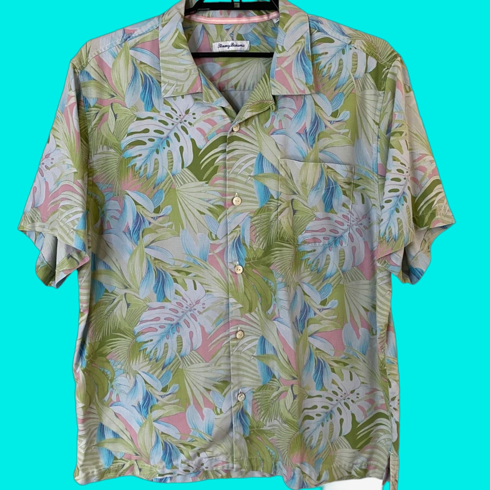 Tommy Bahama Tommy Bahama Camp Shirt XL Men's Short-Sleeve Button-Up Hawaiian Floral Tropic Silk Camp Shirt Size US XL / EU 56 / 4 - 1 Thumbnail
