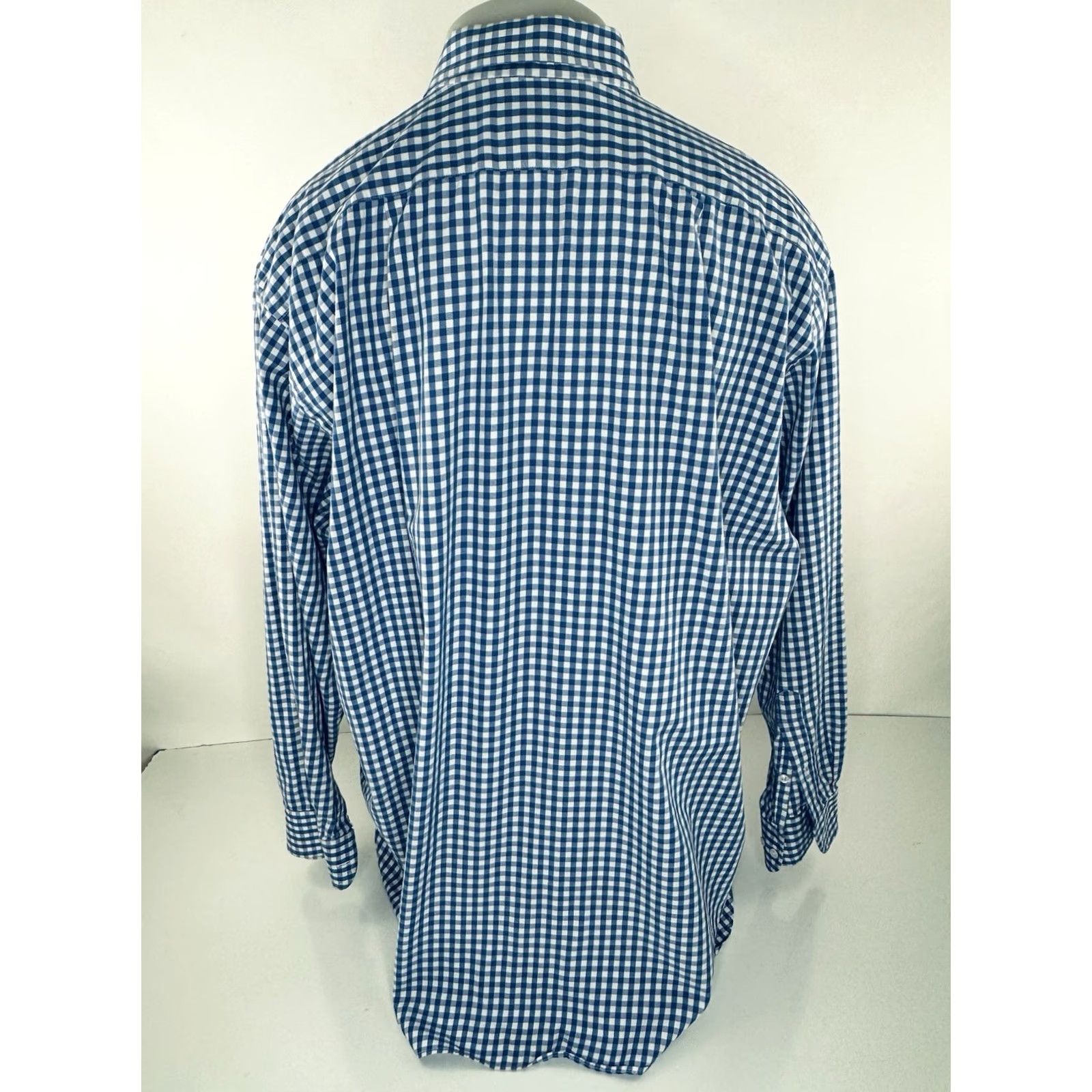 Vintage BEN SILVER Charleston Check Plaid Mens 2XL Shirt Long Sleeve Blue / White Button-Up Size US XXL / EU 58 / 5 - 3 Thumbnail
