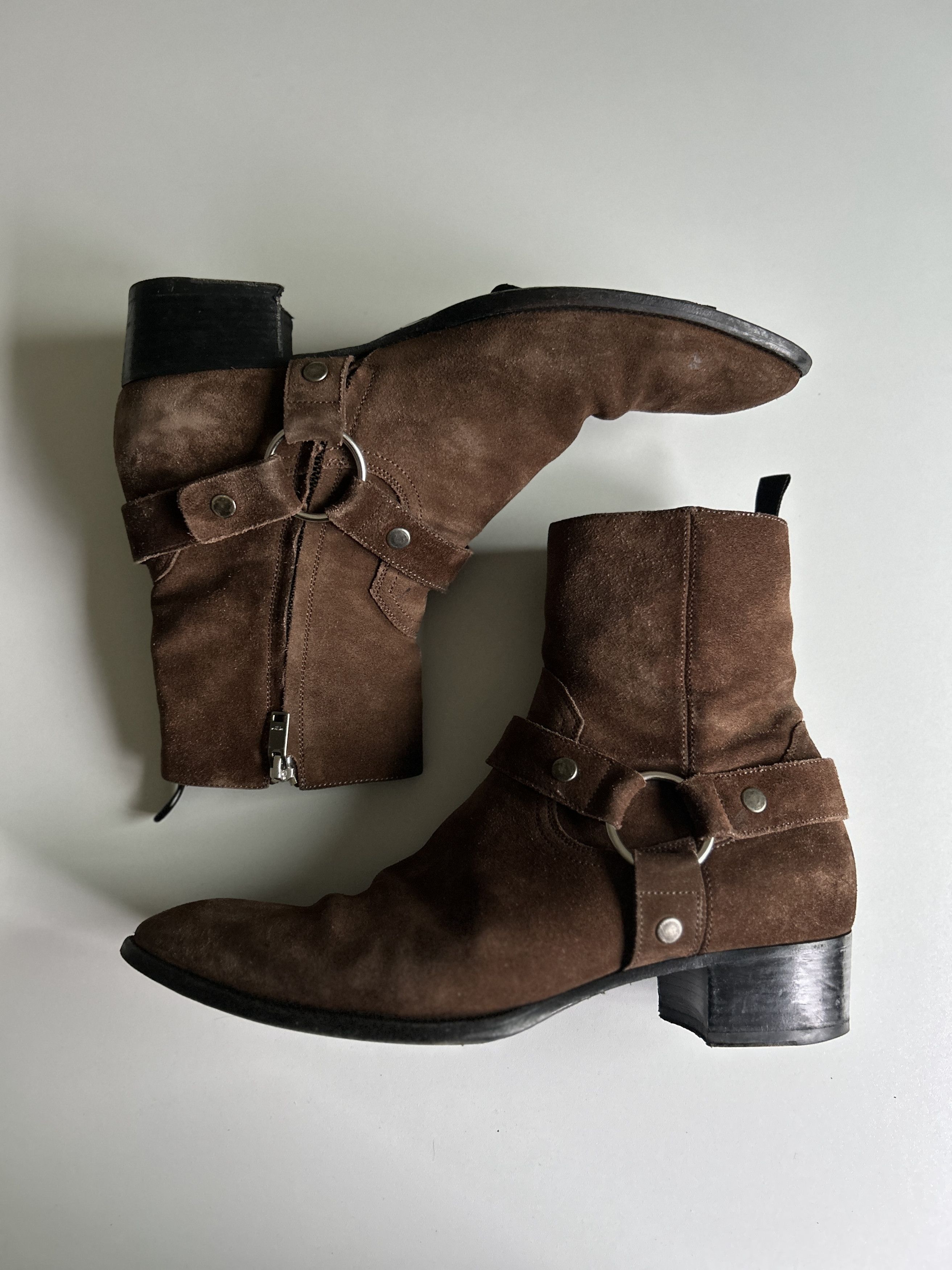 Saint Laurent Paris *SOLD* Saint Laurent Wyatt Harness 40 in Dark Brown Suede Size US 11 / EU 44 - 1 Thumbnail