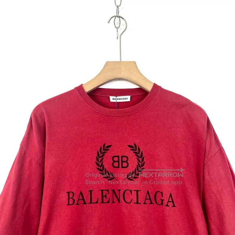 Balenciaga Balenciaga Red BB wheat ear print short-sleeve t-shirt Size US S / EU 44-46 / 1 - 1 Thumbnail