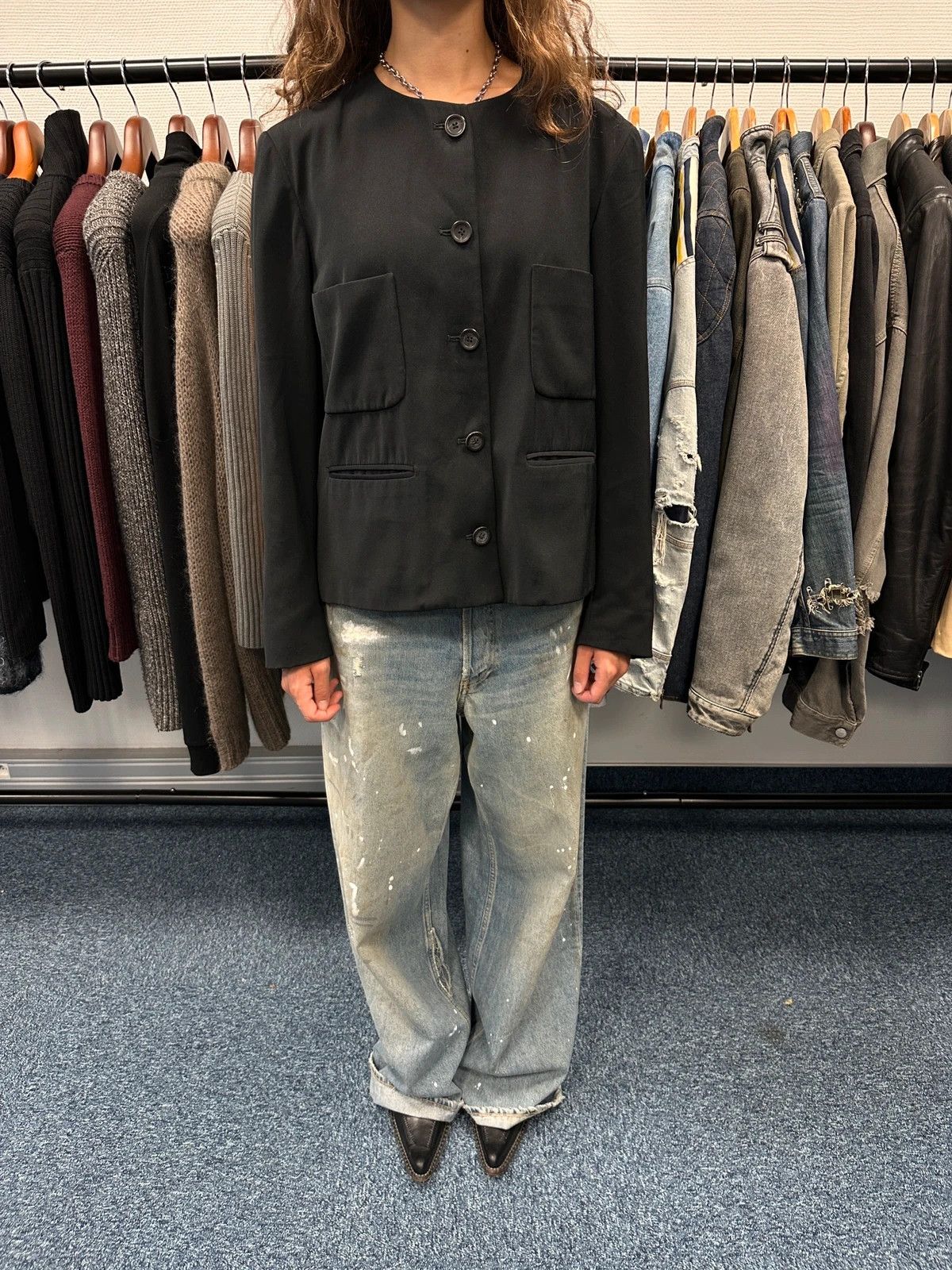 Marithe + Francois Girbaud Marithé + François Girbaud 90’s Dress Casual Black Jacket Size L / US 10 / IT 46 - 1 Thumbnail