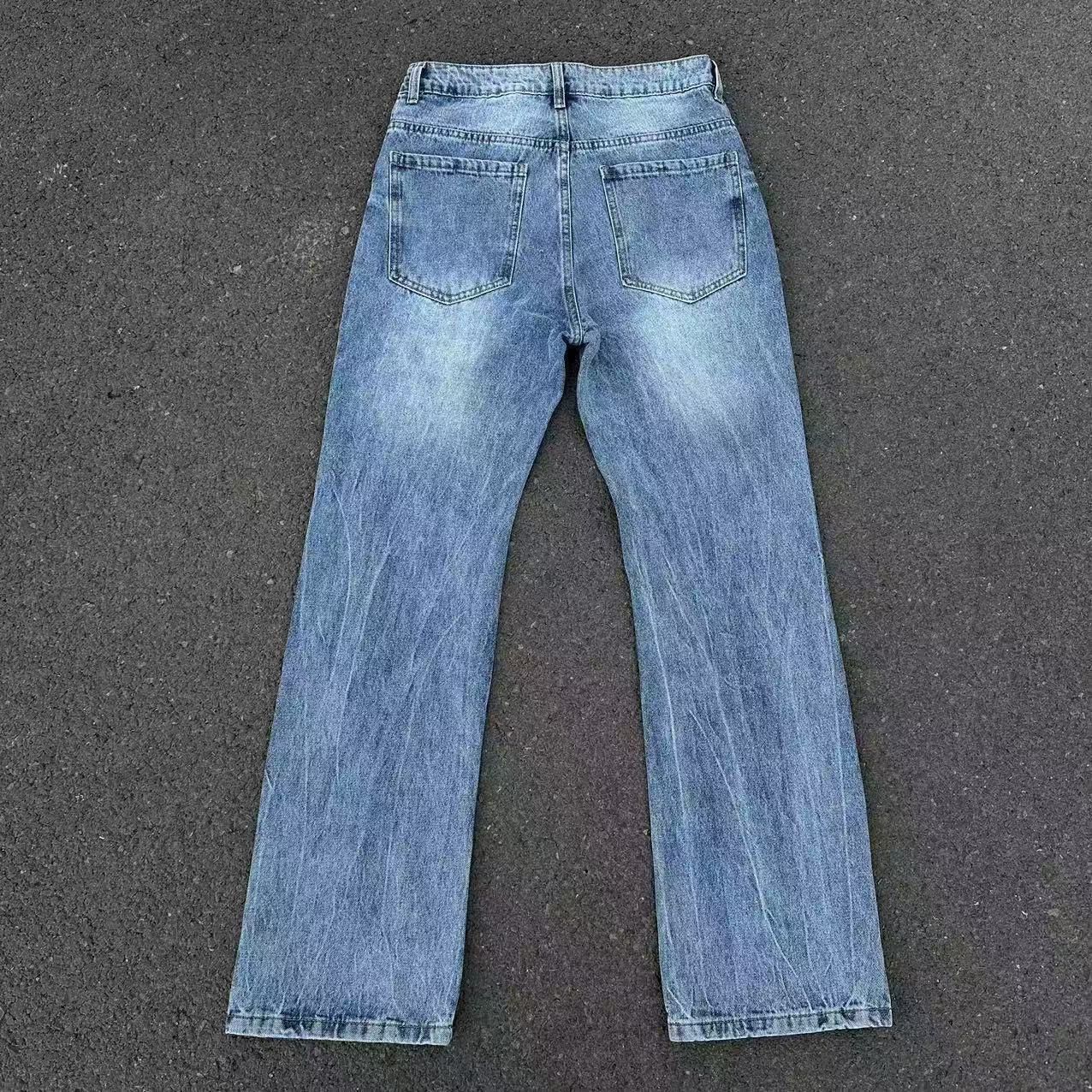 Japanese Brand × Jean Heavy duty washed straight leg micro flare jeans Size US 30 / EU 46 - 2 Thumbnail