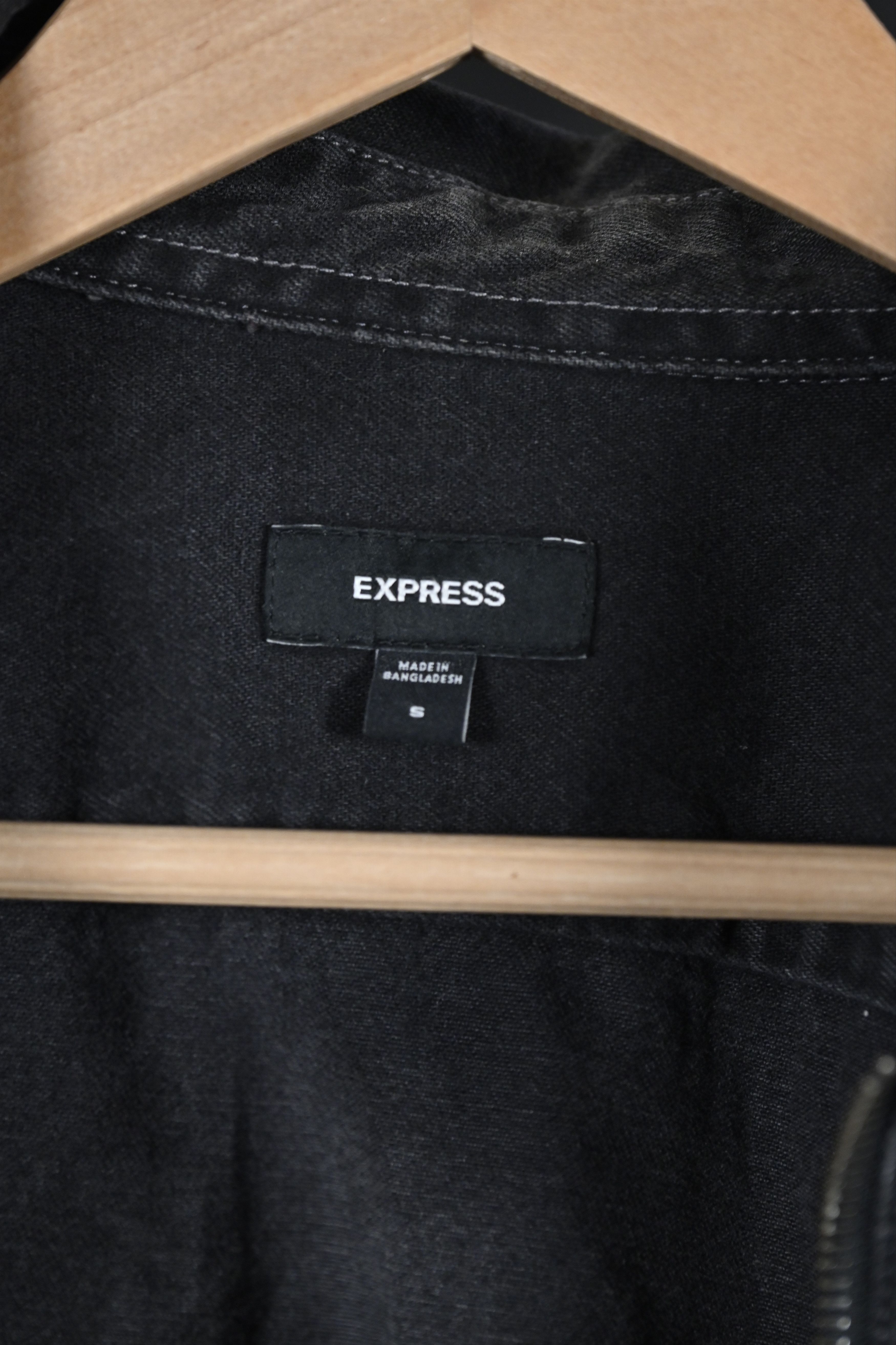 Express Express Black Zip Denim Jacket – Small Size US S / EU 44-46 / 1 - 4 Thumbnail