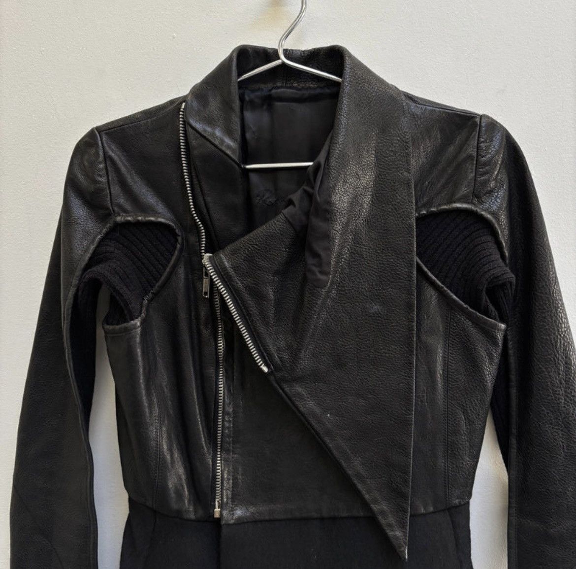 Rick Owens Rick Owens FW10 Rick Owens ‘GLEAM’ Long Leather Wool Jacket Size M / US 6-8 / IT 42-44 - 4 Thumbnail