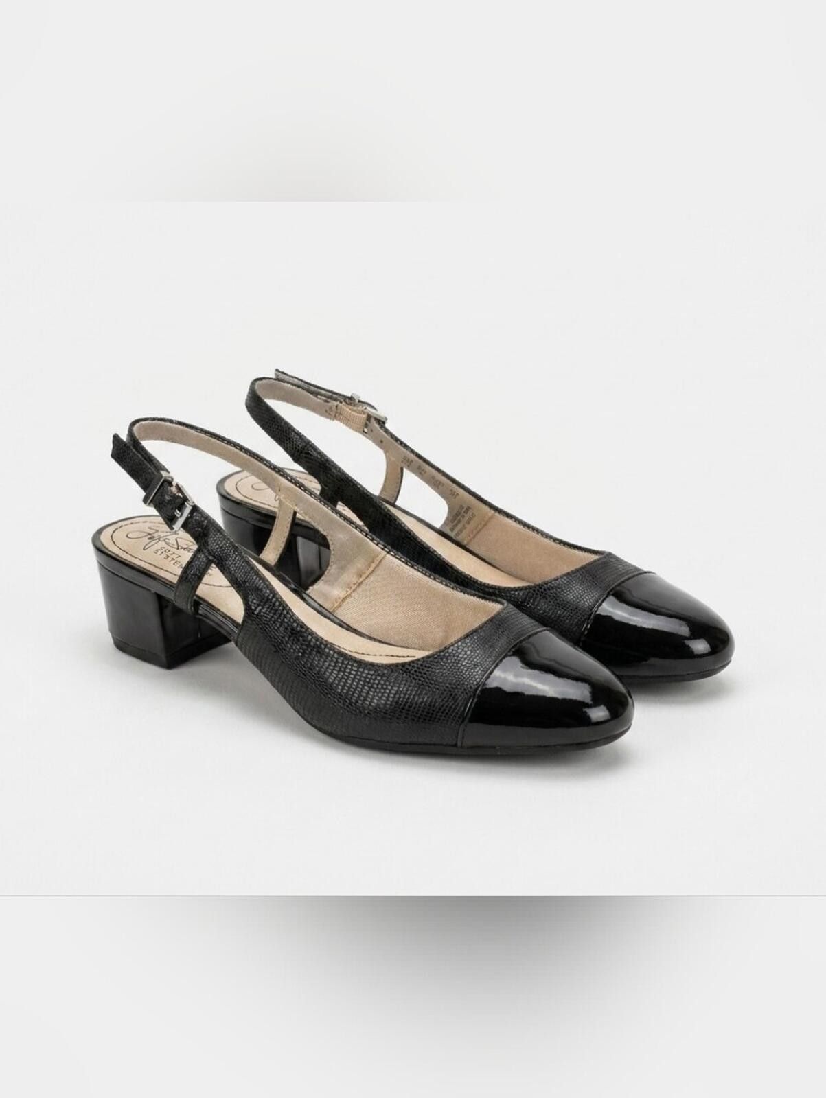 Other Life Stride Black Slingback Block Heel Pumps Size US 8 / IT 38 - 1 Thumbnail