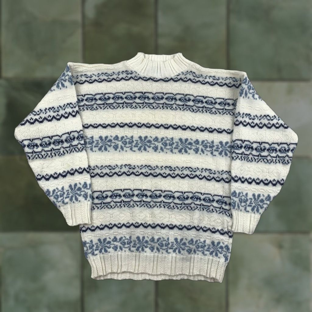 Vintage VINTAGE American Pride Sweater Womens M White Blue Knit Pullover Crewneck 90s 80s Pullover Womens Size M / US 6-8 / IT 42-44 - 1 Thumbnail