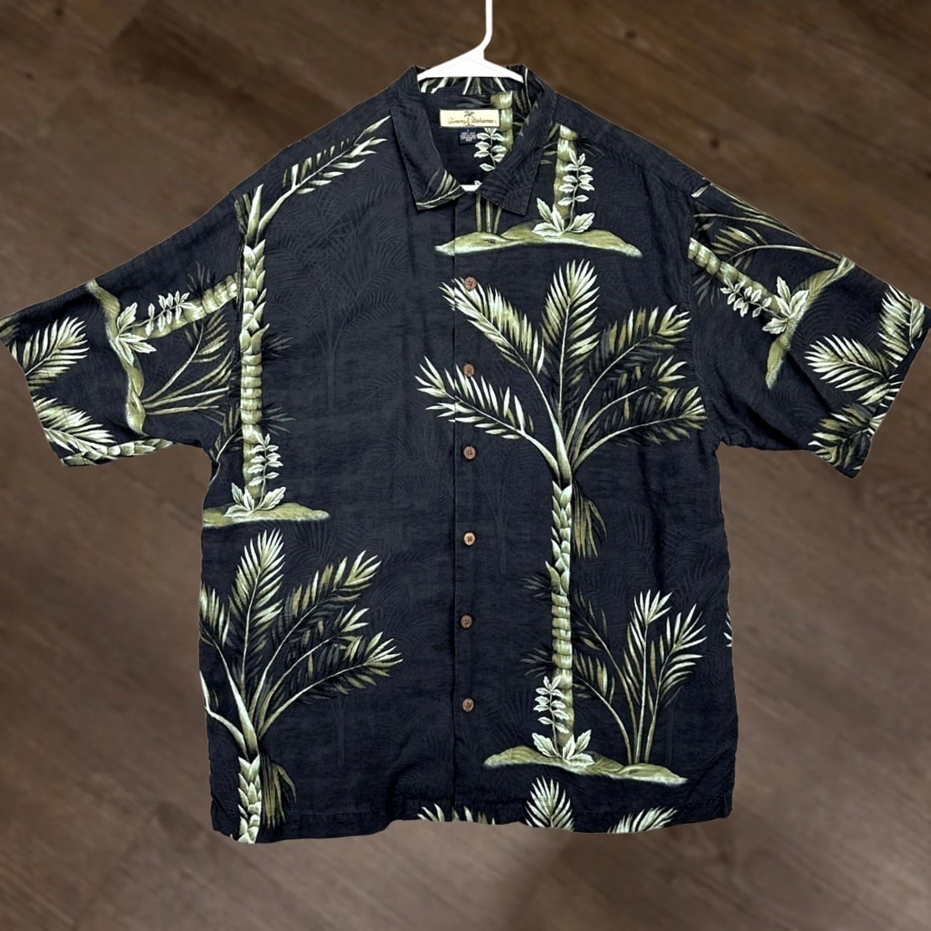 Tommy Bahama Tommy Bahama Hawaiian Shirt Men Large Black Tree Print Silk Button Up Short Sleeve Casual 100% Silk Brethable Collar Spread Size US L / EU 52-54 / 3 - 1 Thumbnail