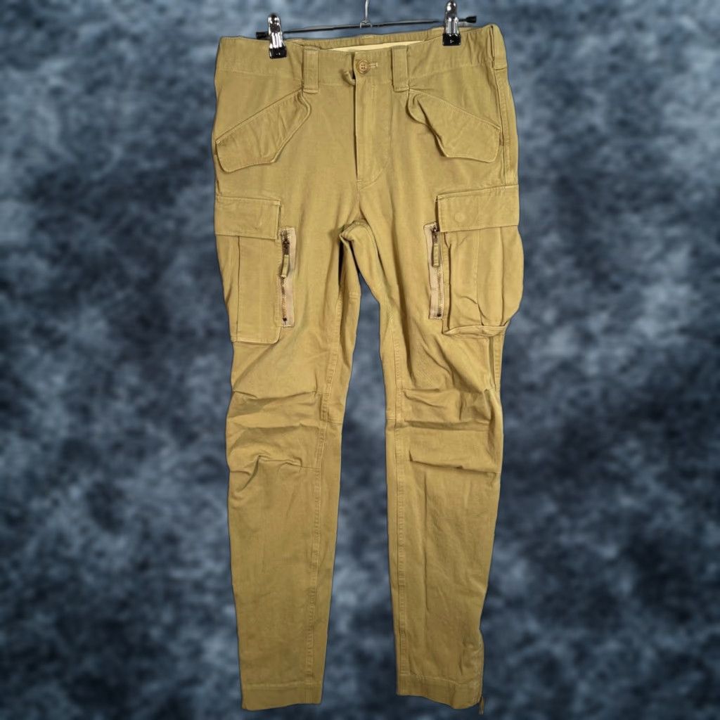 Ralph Lauren VINTAGE Ralph Lauren Purple Label Tan Cargo Pants Mens 30 Slim Fit Cotton 100% Inseam 30 Size US 30 / EU 46 - 1 Thumbnail