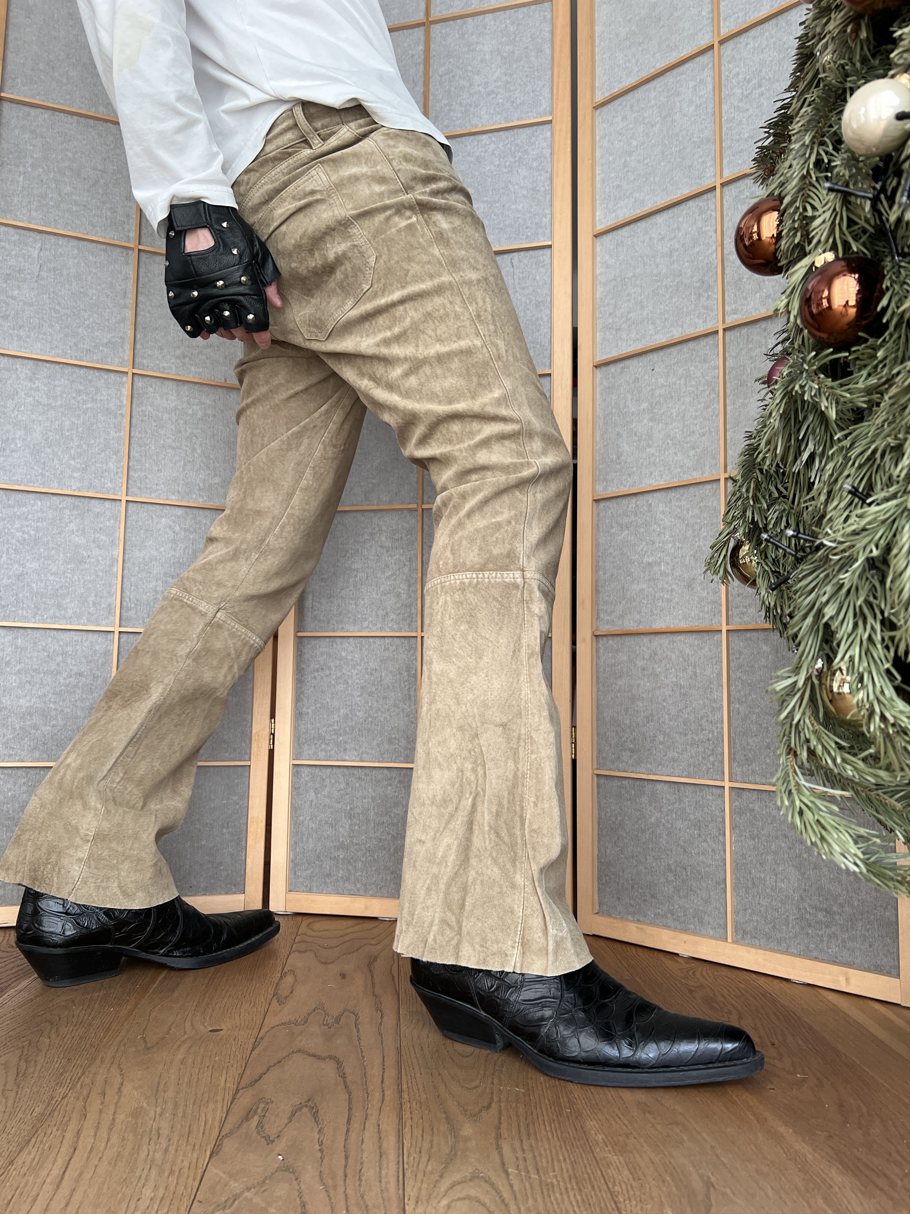 Hysteric Glamour CRAZY Real leather boot cut flared vintage pant 2000s cowboy Size US 33 - 12 Thumbnail