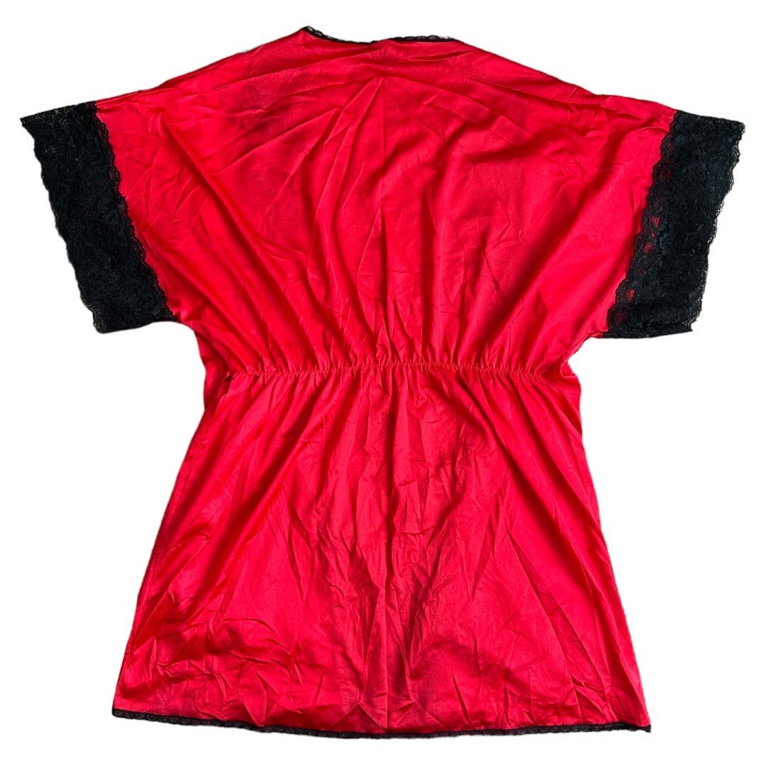 Other Avon Style Vintage Red Lace Robe, M/L Size ONE SIZE - 3 Thumbnail