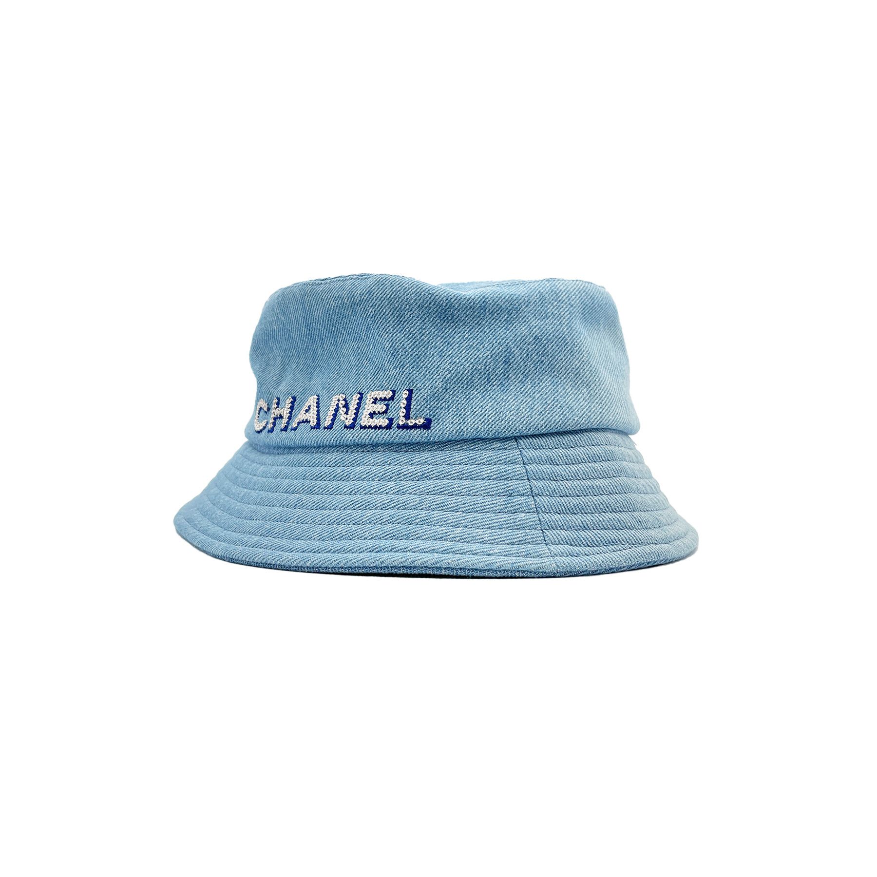 Chanel Chanel Blue Denim Sequin Letters Fisherman Hat Size ONE SIZE - 3 Thumbnail