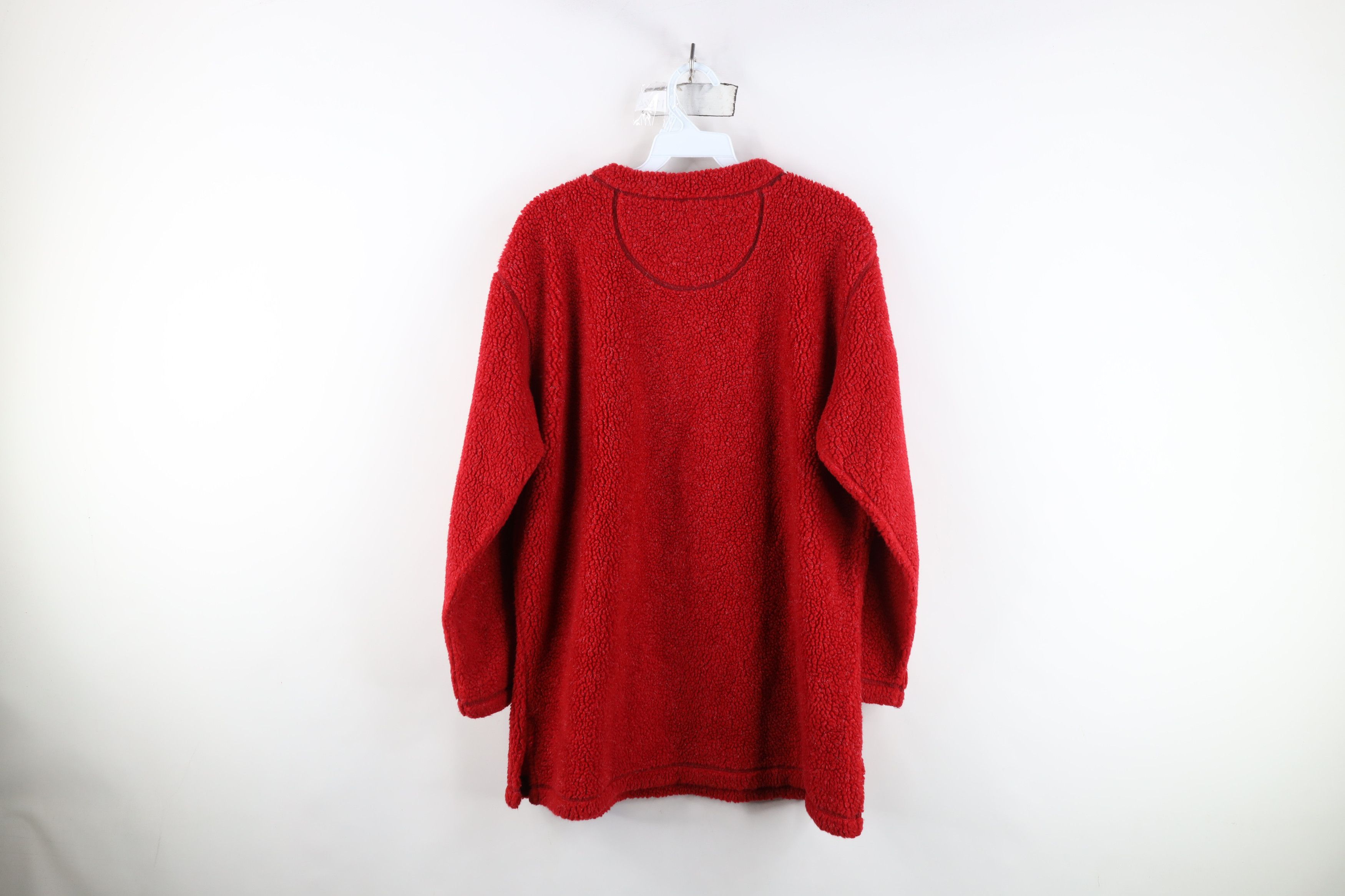 Vintage Vintage 90s Streetwear Deep Pile Fleece Sweater Red USA Size M / US 6-8 / IT 42-44 - 7 Thumbnail