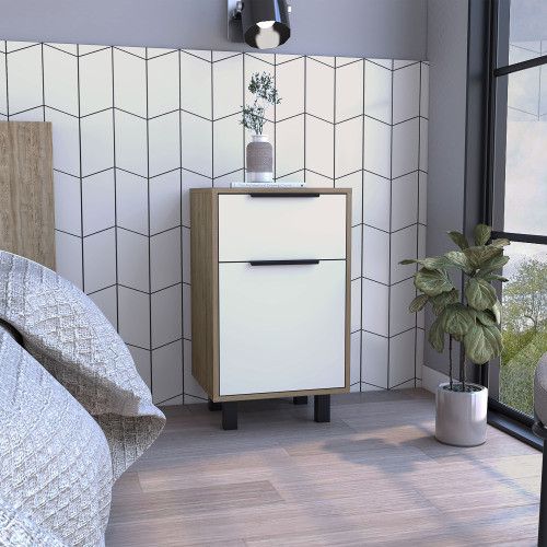 Designer × Homemade Kaia Z Nightstand , End Table, Side Table One Drawer, One Ca Size US L / EU 52-54 / 3 - 1 Thumbnail