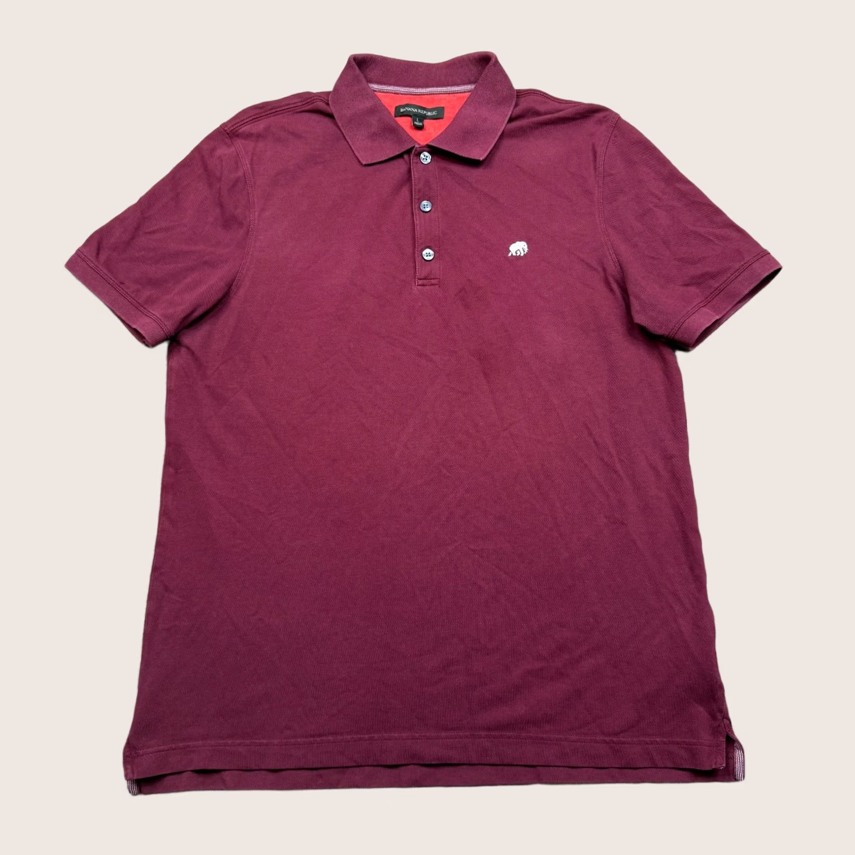 Banana Republic Banana Republic Polo Shirt Mens L Red Short Sleeve Golf Casual Button Collared Size US L / EU 52-54 / 3 - 1 Thumbnail