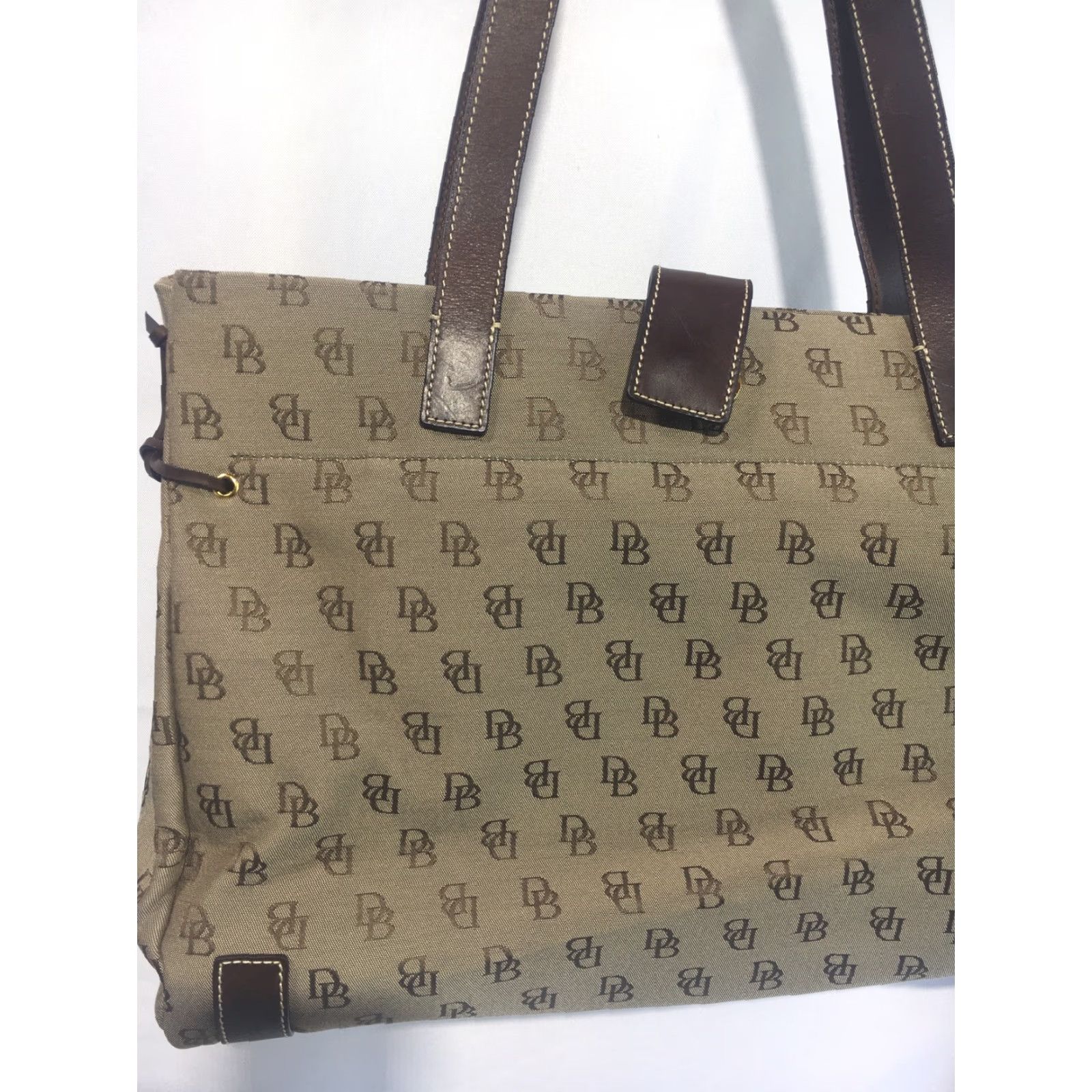Dooney & Bourke Dooney & Bourke Tote Logo Signature Large Hand Bag Women Brown Fabric Magnetic Snap 15x11x6 Size ONE SIZE - 2 Thumbnail