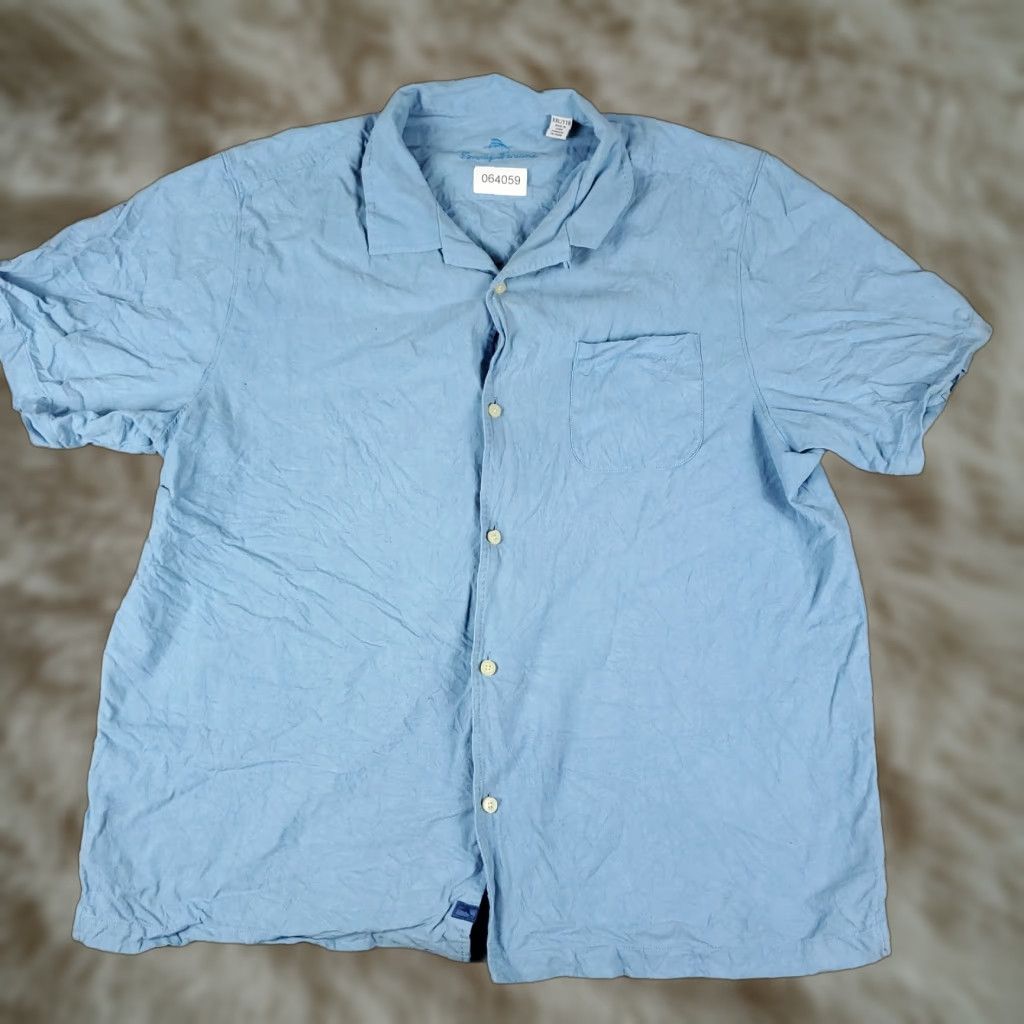 Tommy Bahama Tommy Bahama Hawaiian Shirt Mens 2XL Blue Silk Button Up Short Sleeve Faded Aloha Size US XXL / EU 58 / 5 - 1 Thumbnail