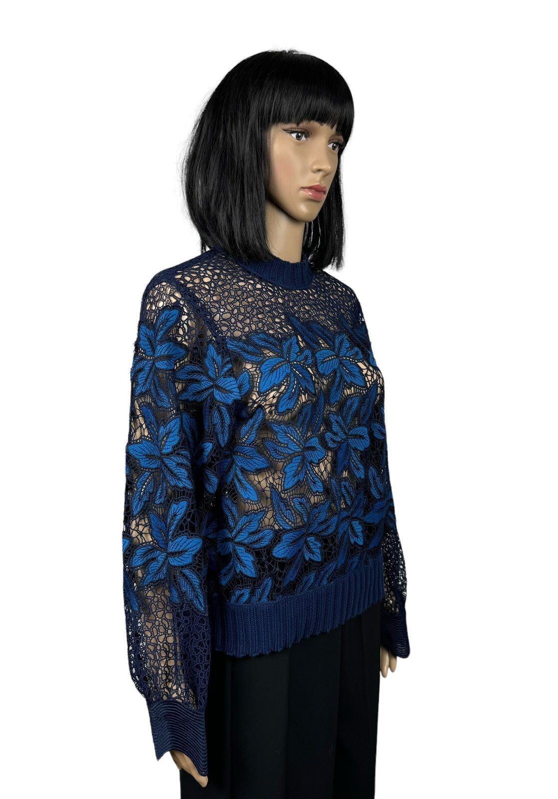 Sea New York Crotchet Sweater Mesh Embroidered size M