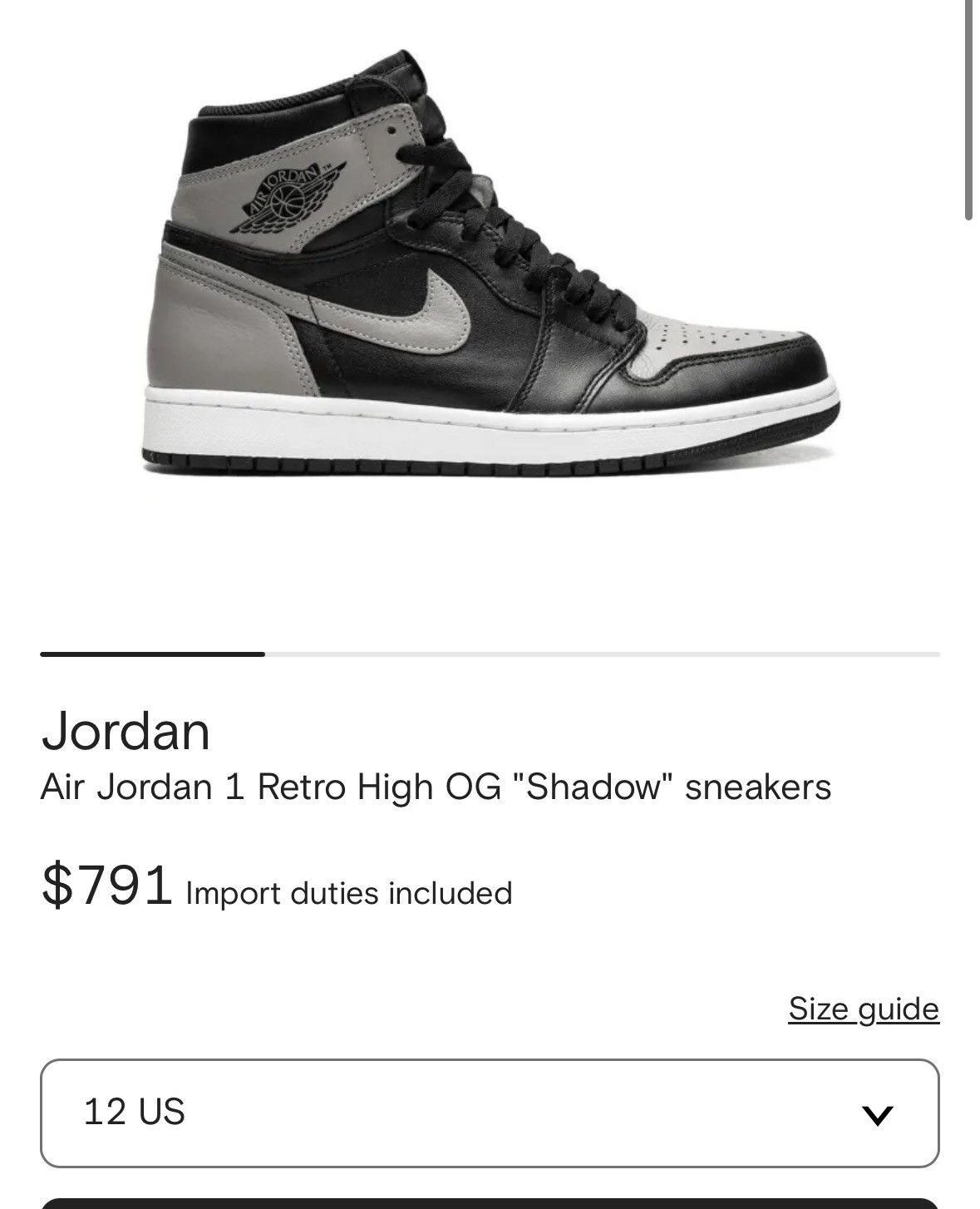 Jordan Brand × Nike AJ1 Shadow Size US 12 / EU 45 - 1 Thumbnail