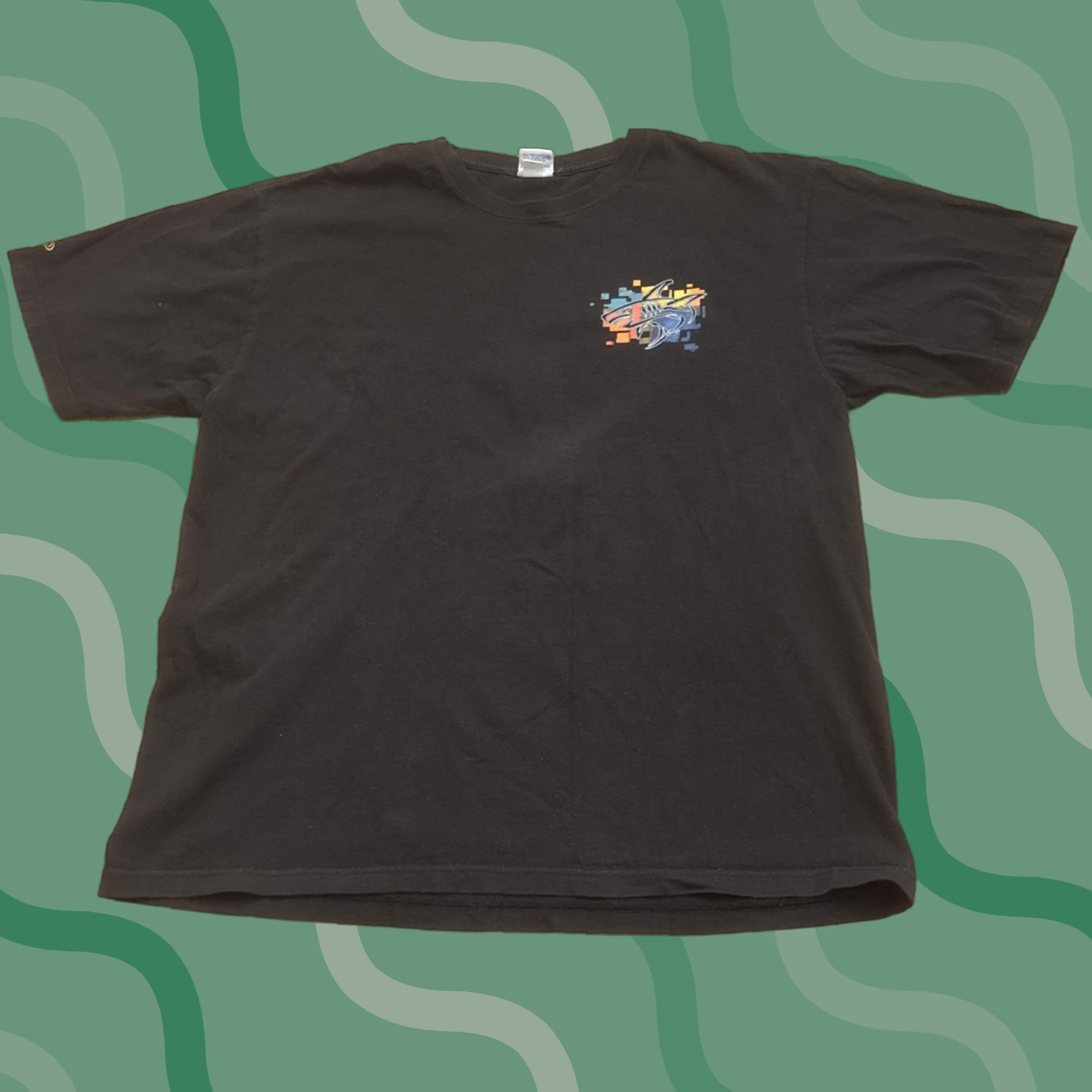 Vintage Crazy Shirts Hawaii Digital Shark T Shirt Size L Black Mens Regular T-Shirt Hawaii Beach Fish Shark Size US L / EU 52-54 / 3 - 1 Thumbnail